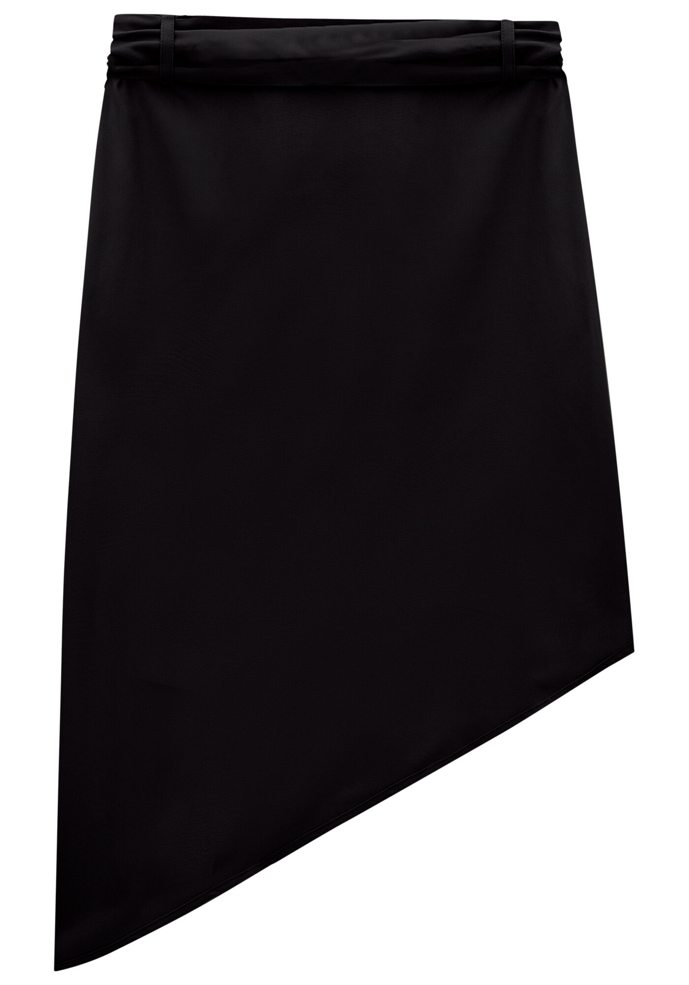 Saia Midi Tecido Rayon Twill Assim&eacute;trica, , large.