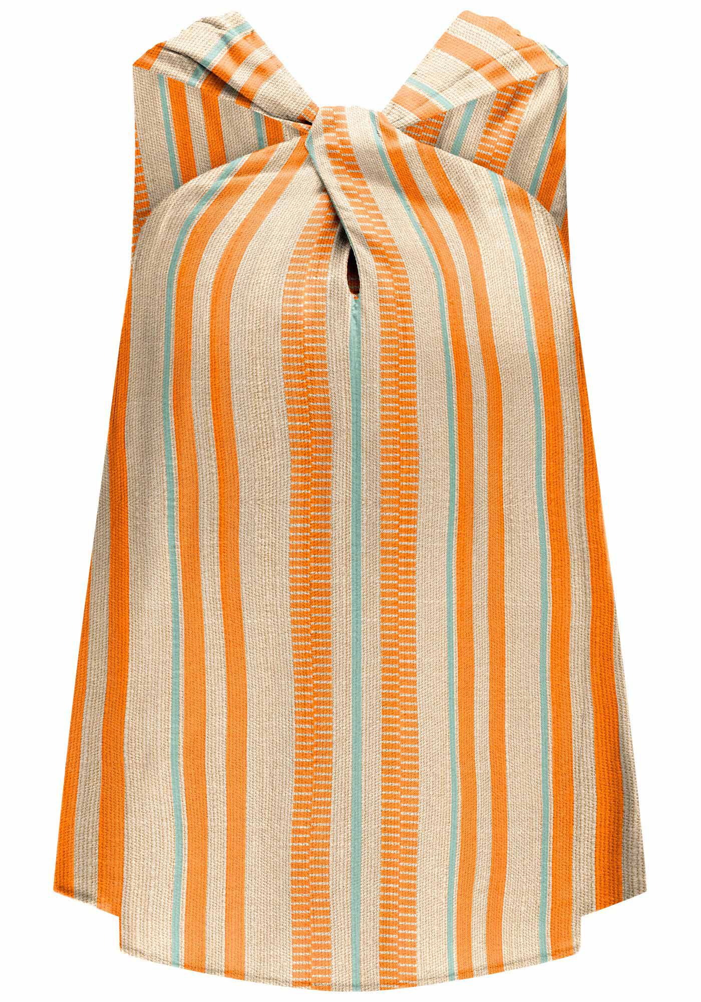 Blusa Halter Neck em Viscose Listrada, , large.