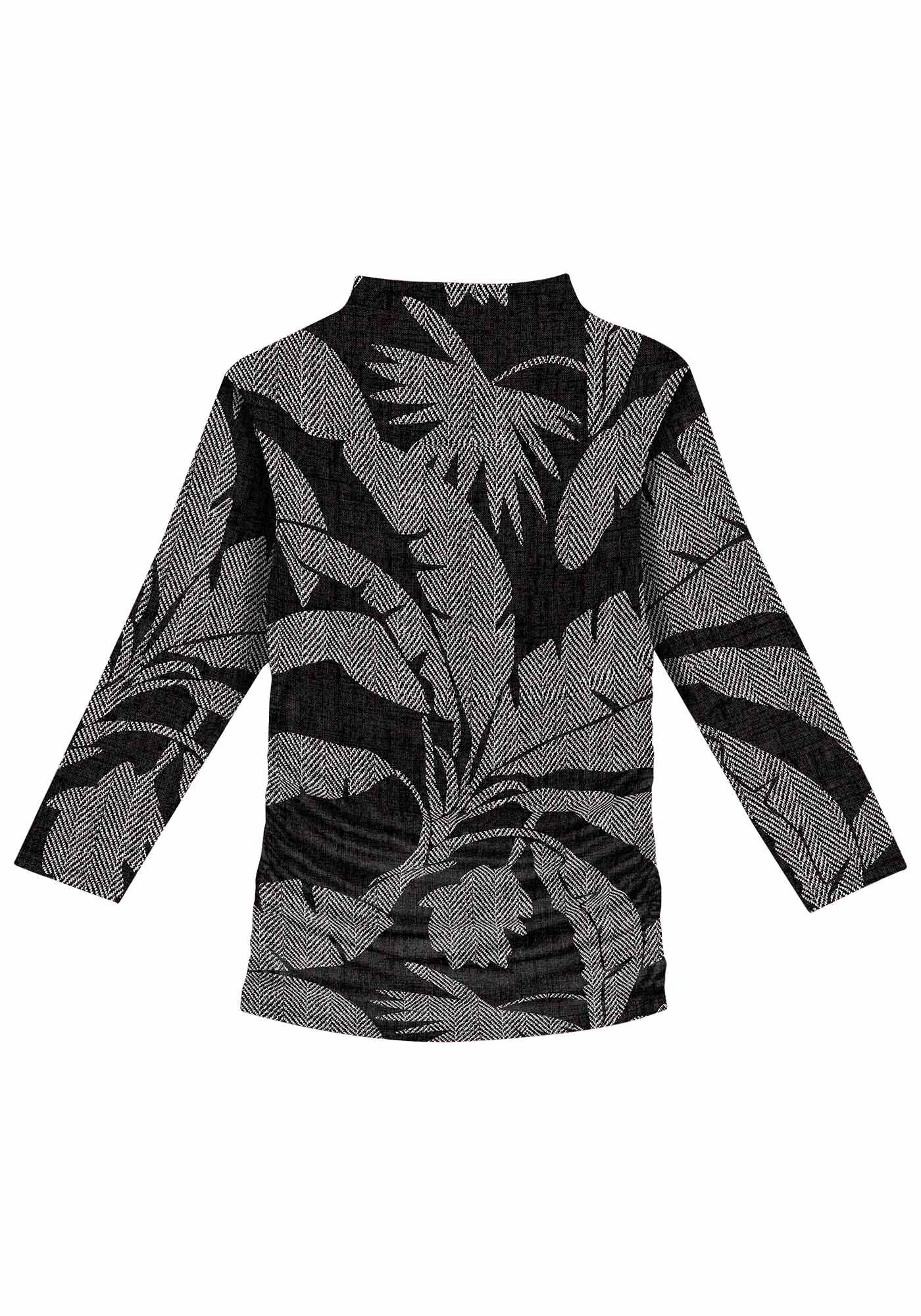 Blusa Manga 3/4 Estampada com Franzido Lateral, , large.