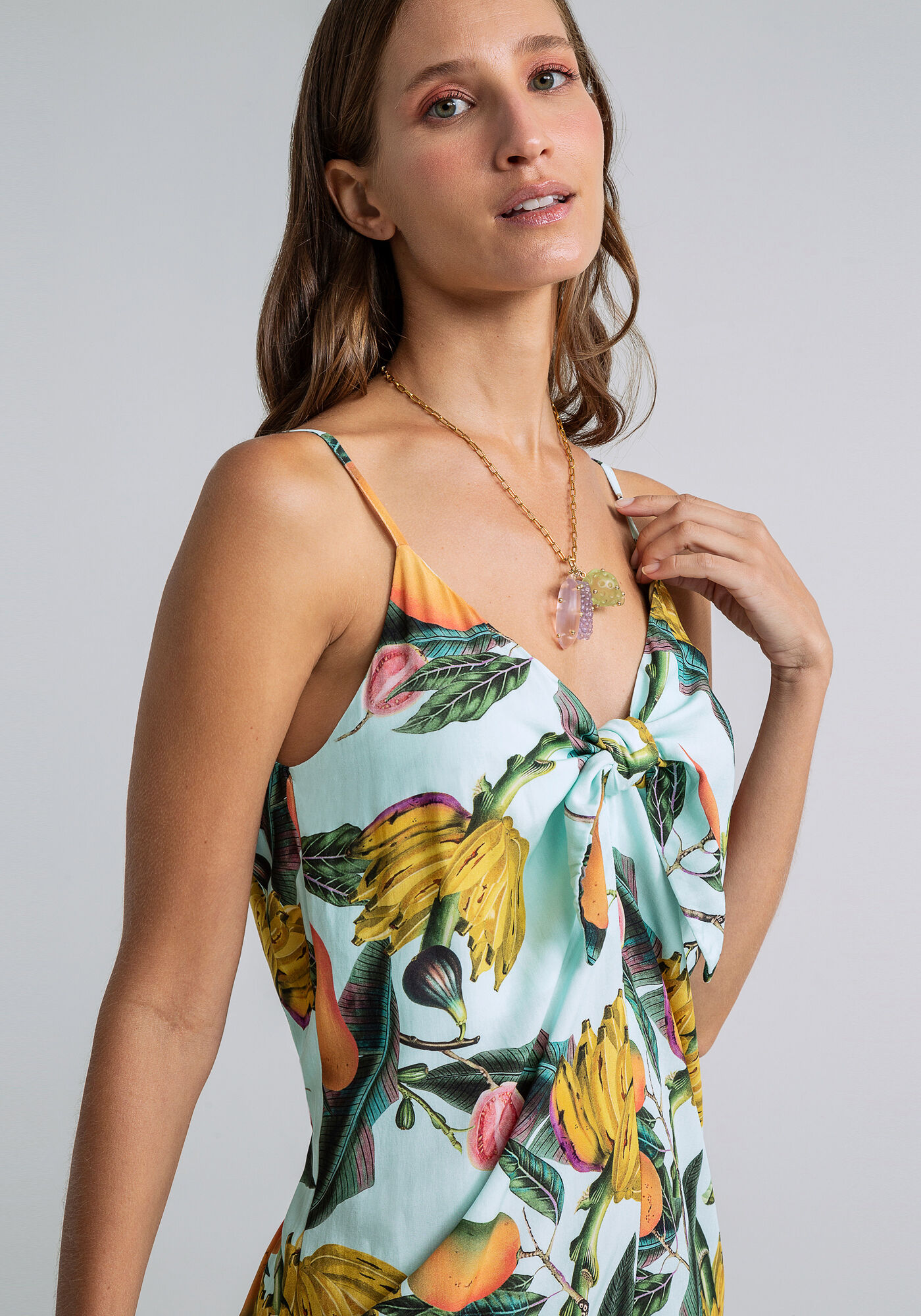 Macac&atilde;o Curto La&ccedil;o Decote Estampado, BEM ESTAR, large.