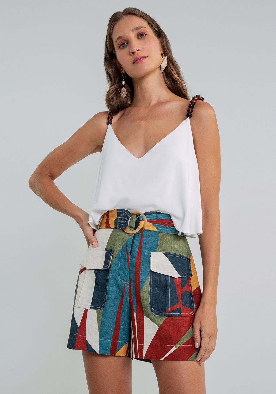 Shorts Cintura Alta Bolsos Linho, . Shorts Cintura Alta Bolsos Linho, , large.