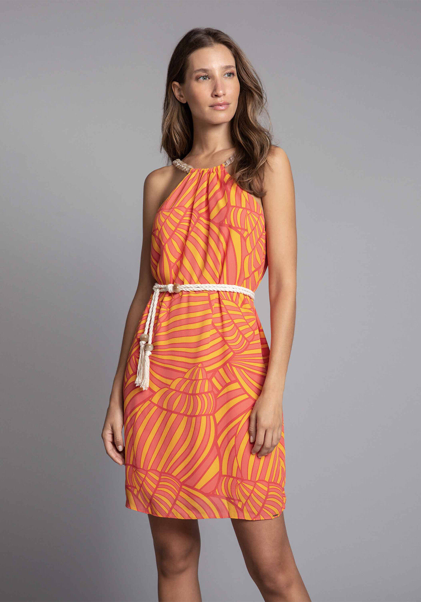 Vestido Corrente Estampa Shell, , large.