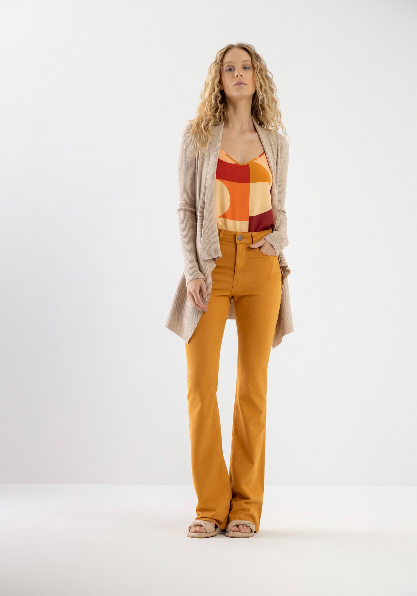 Cardigan Alongado em Tric&ocirc; com Gola, , large.