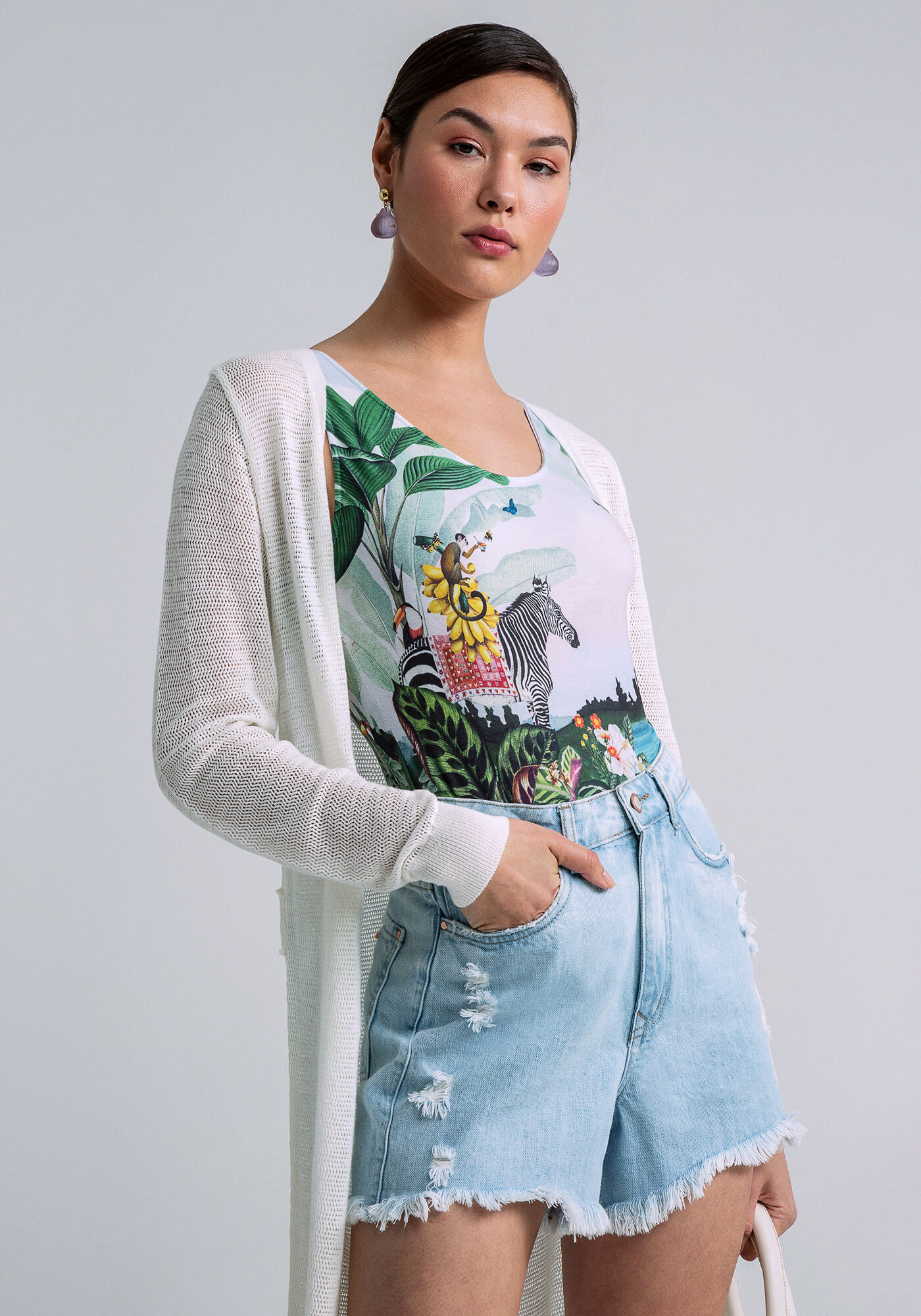 Body com Al&ccedil;as Estampado, FESTA NA FLORESTA, large.