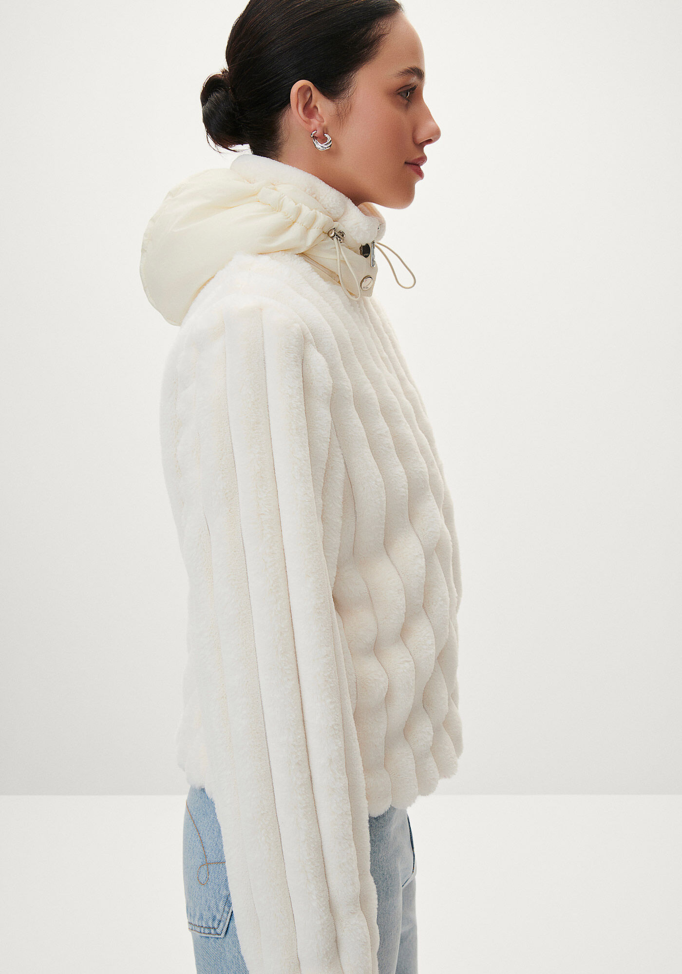 Jaqueta de Pelo com Capuz, , large.