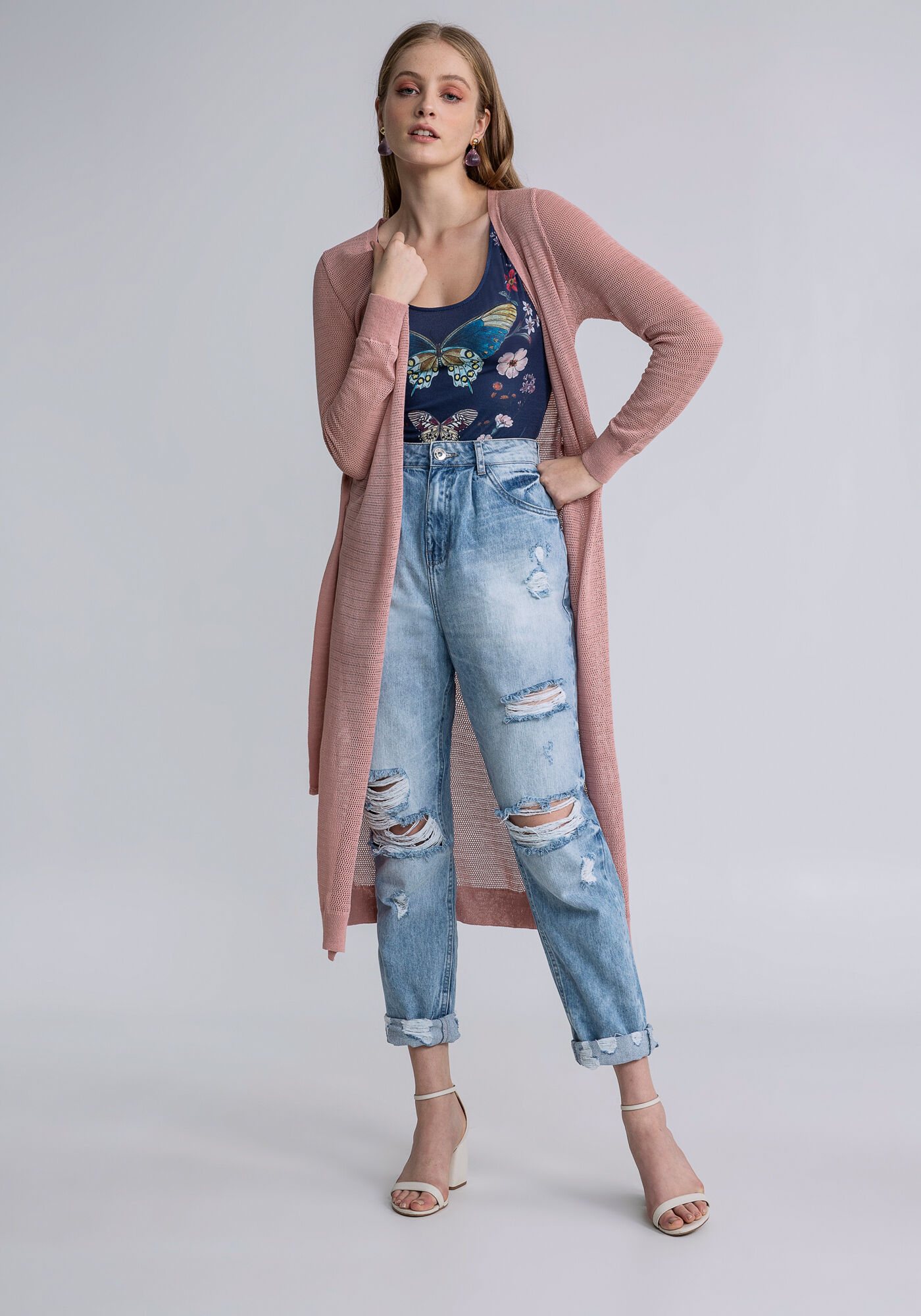 Sobreposi&ccedil;&atilde;o Alongada em Tric&ocirc;, ROSA, large.