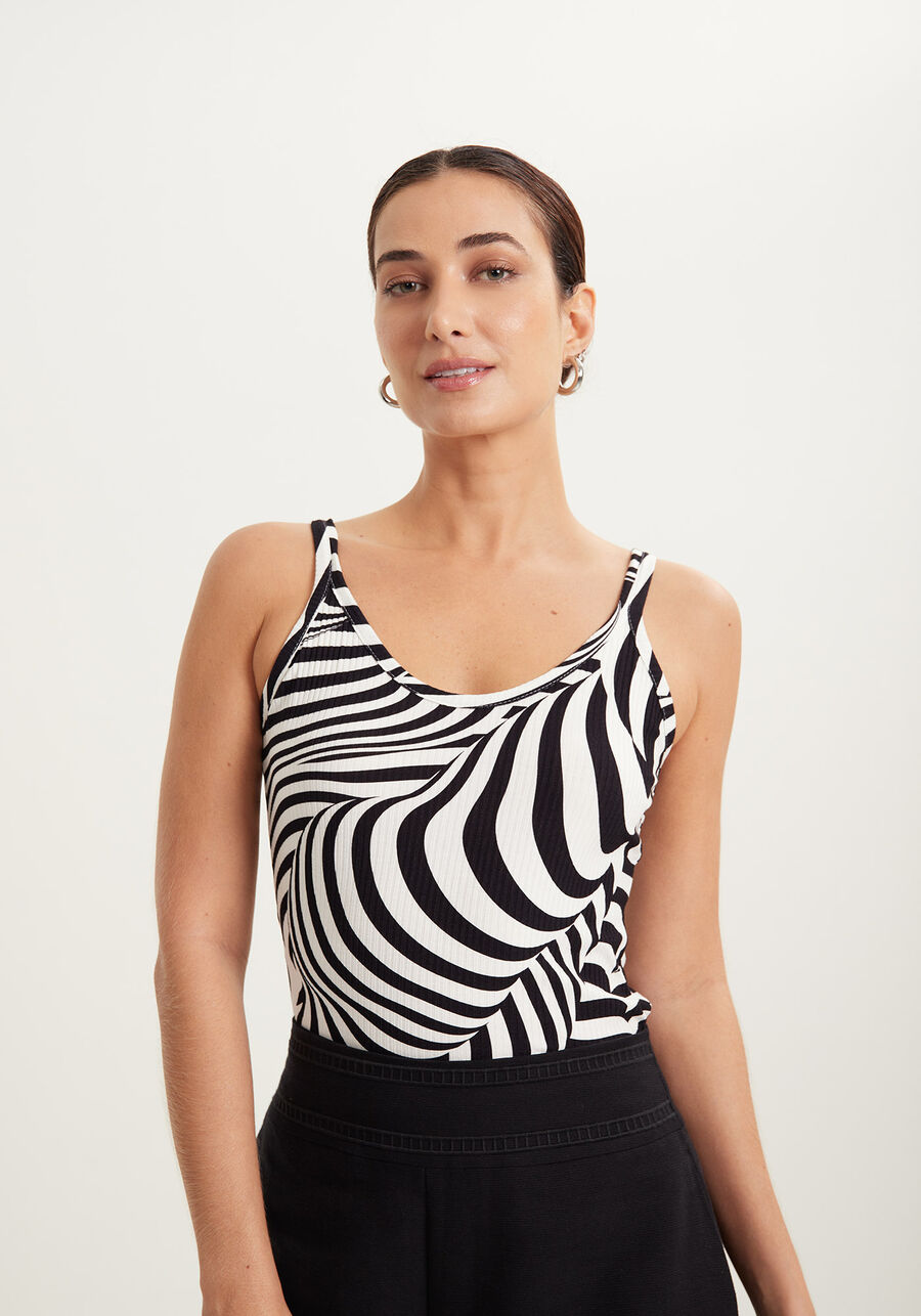 Blusa Regata Canelada Com Alças Finas E Decote Redondo, . Blusa Regata Canelada Com Alças Finas E Decote Redondo, , large.