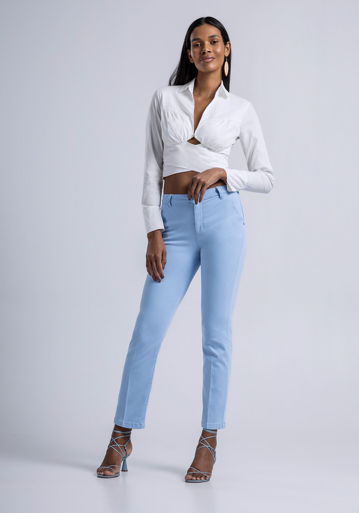 Cal a Jeans Alfaiataria Cropped com Cintura Alta