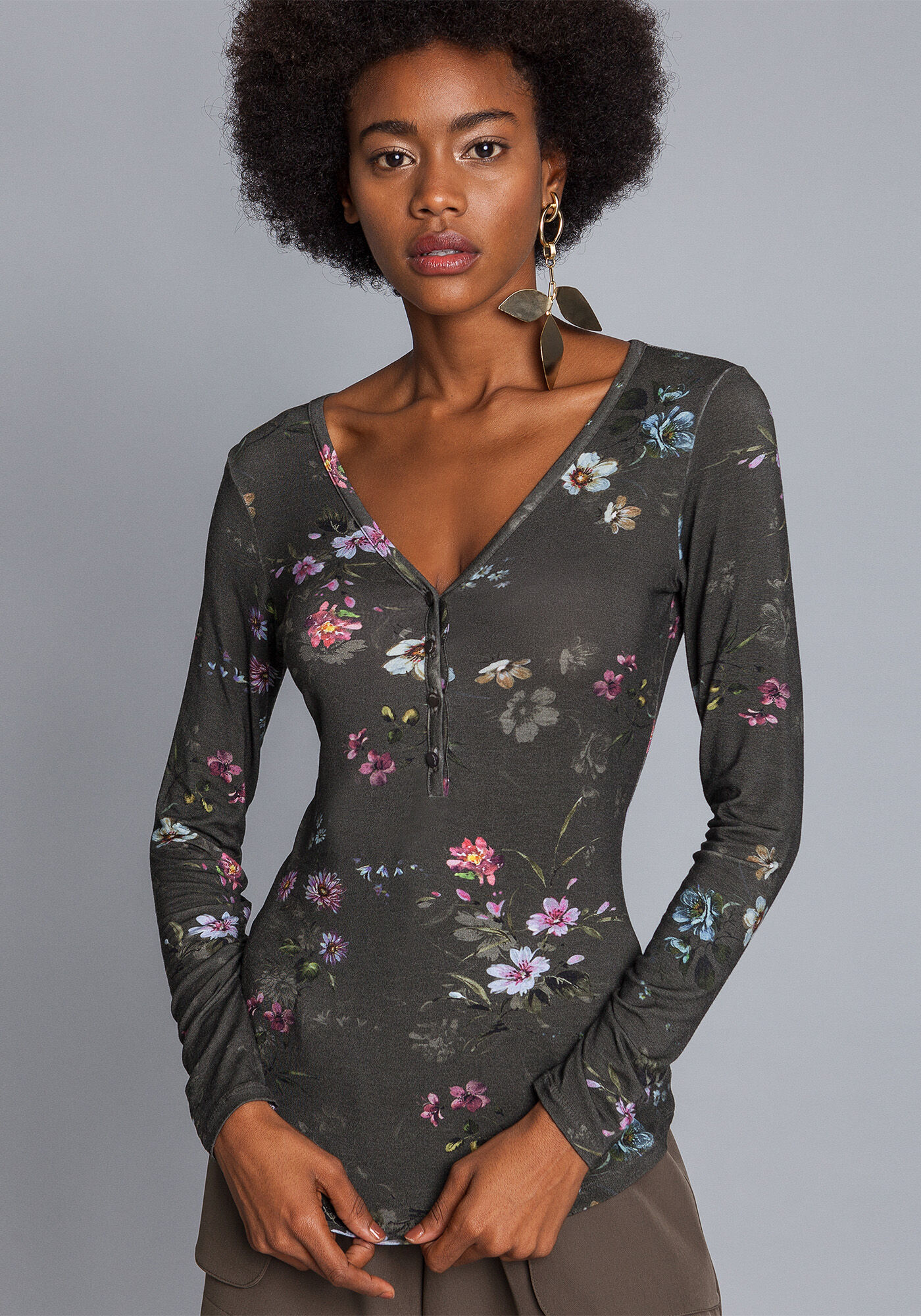 Blusa manga longa em malha, , large.