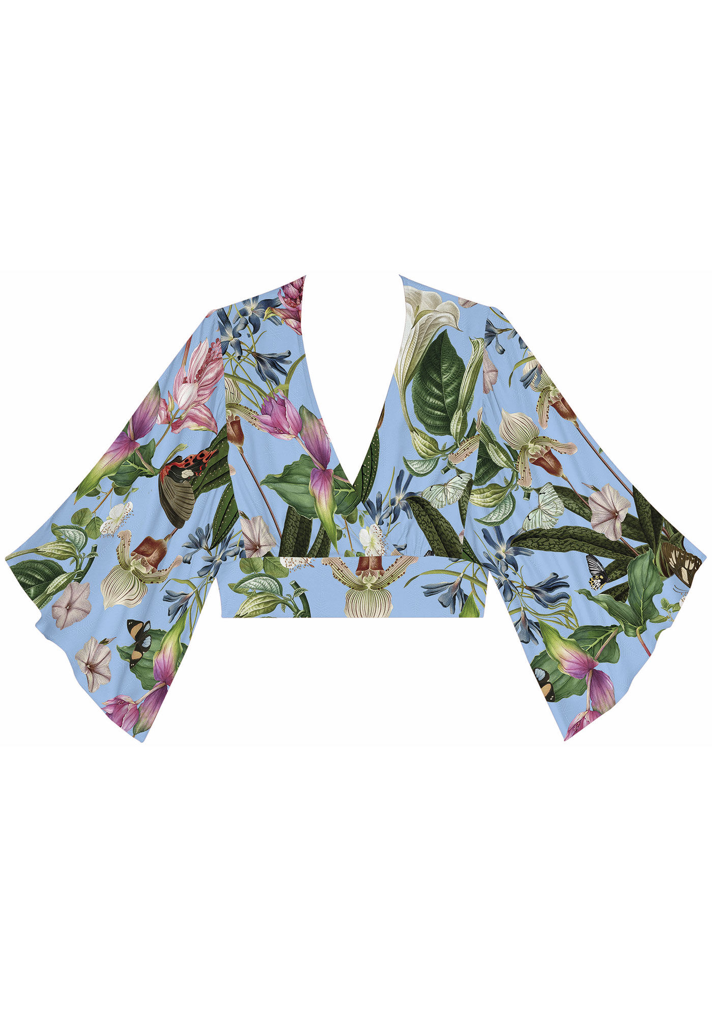 Blusa Cropped Estampa com Manga 3/4 Flare, , large.