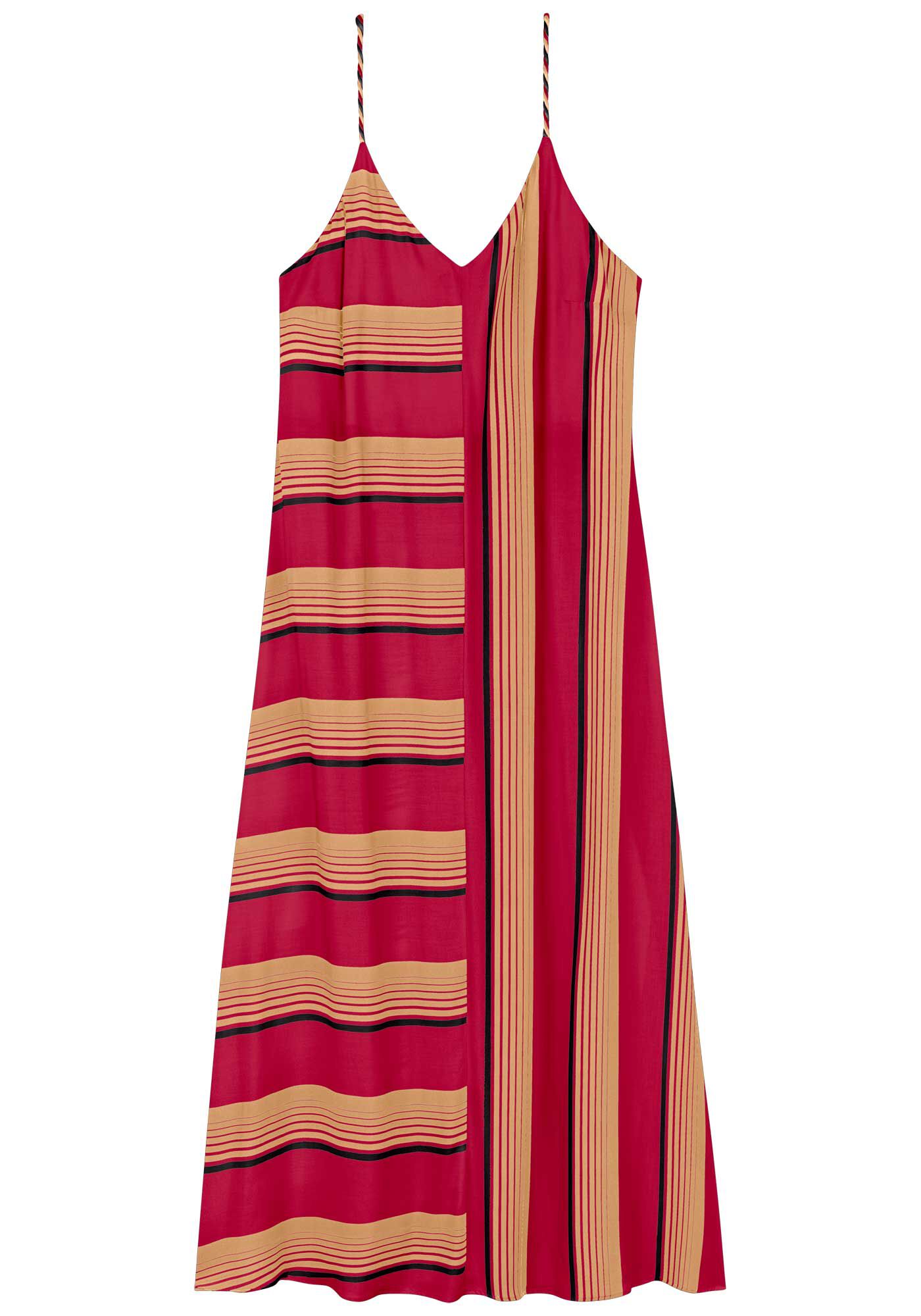 Vestido Ch&aacute; Estampado De Al&ccedil;as Finas Em Viscose, , large.