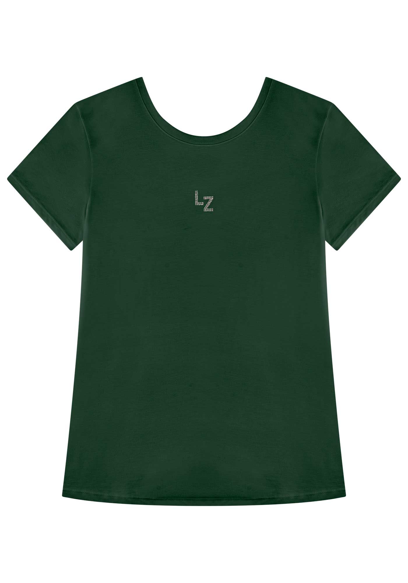 Blusa T-shirt De Mangas Curtas Em Algod&atilde;o Com Assinatura, , large.