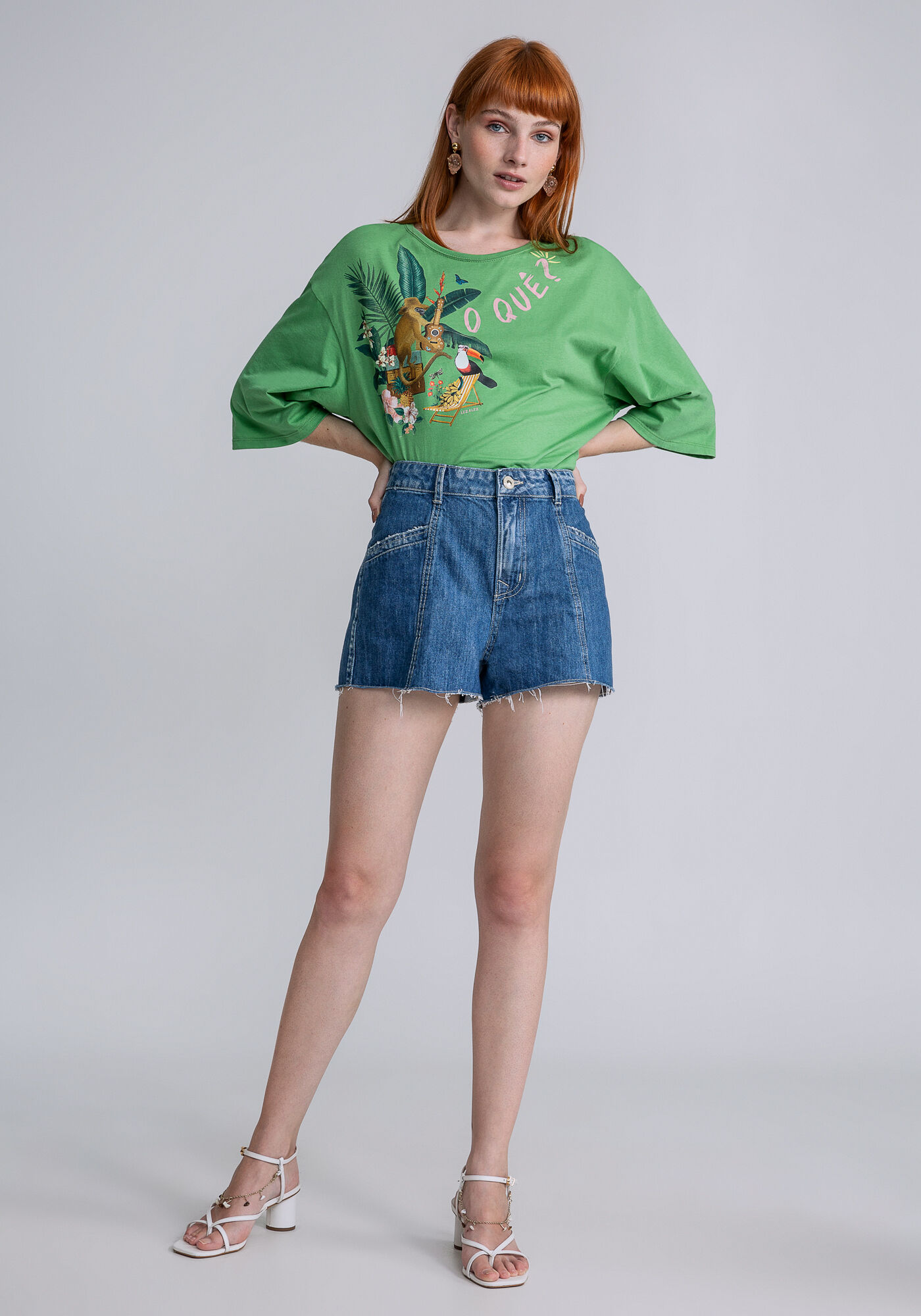 Blusa Cropped Ampla Estampa Ukulele, , large.