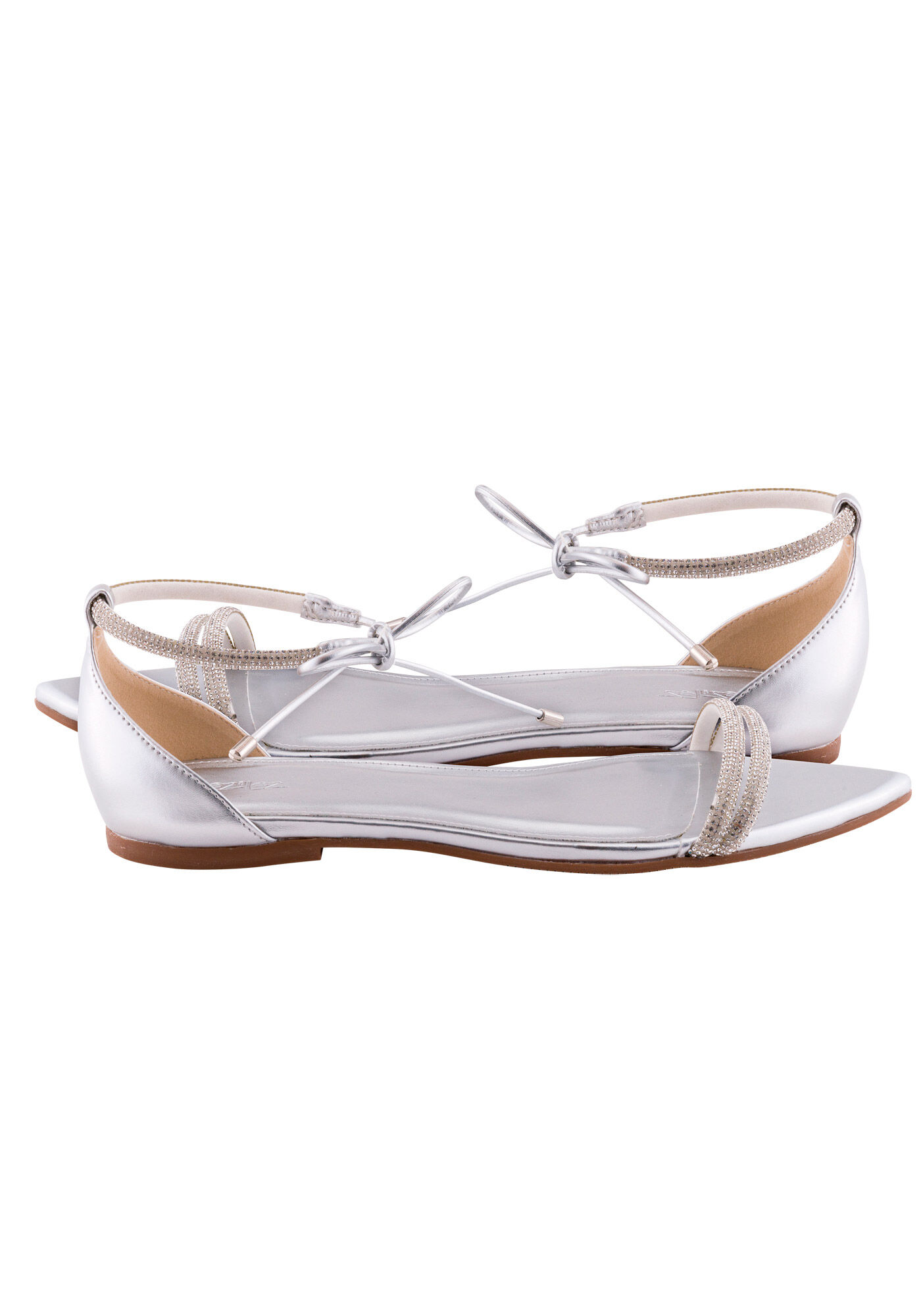 Sand&aacute;lia Rasteira Bico Fino com Strass, , large.