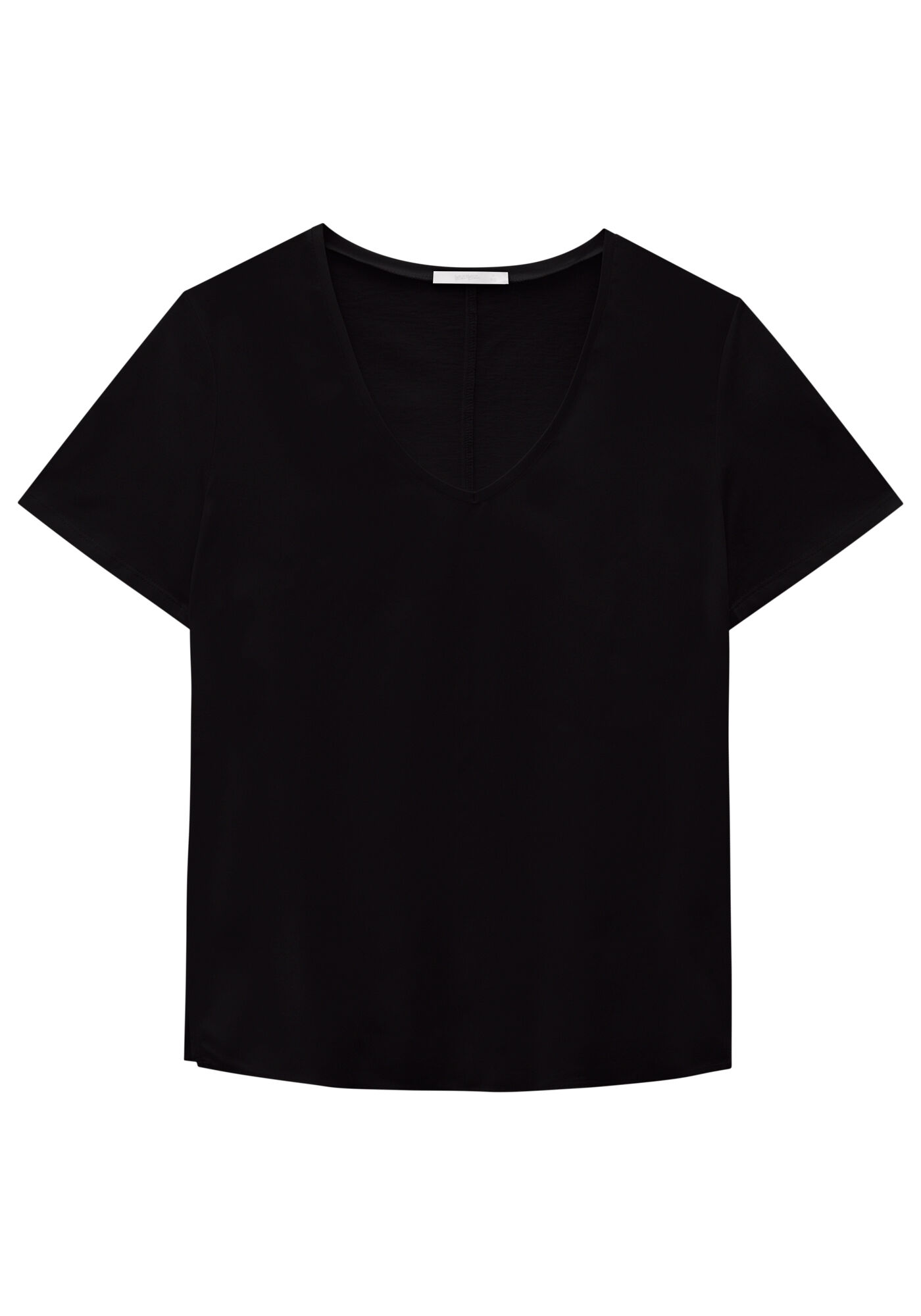 Blusa Manga Curta em Meia Malha com Decote V, , large.