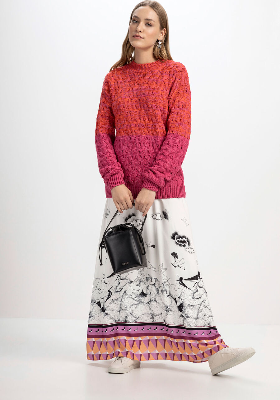 Blusão em Tricô Duo Bicolor, . Blusão em Tricô Duo Bicolor, , large.