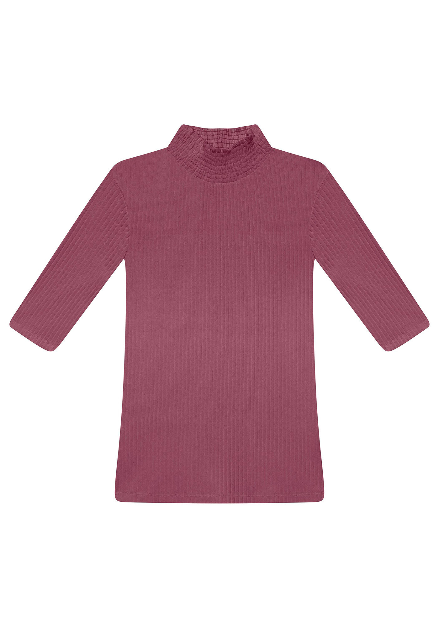 Blusa Mangas 3/4 Gola Lastex, , large.