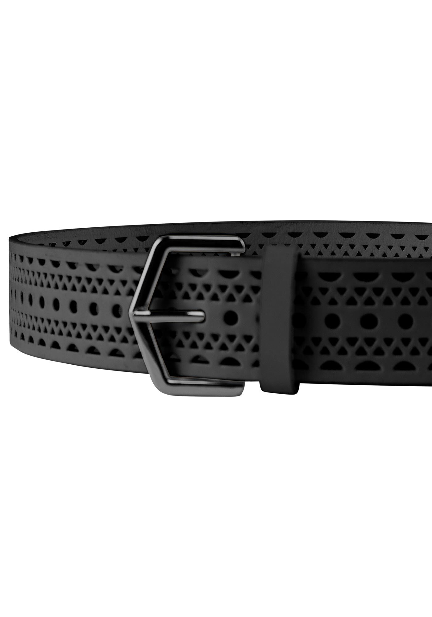 Cinto De Cintura Vazado Com Fivela, PRETO, large.