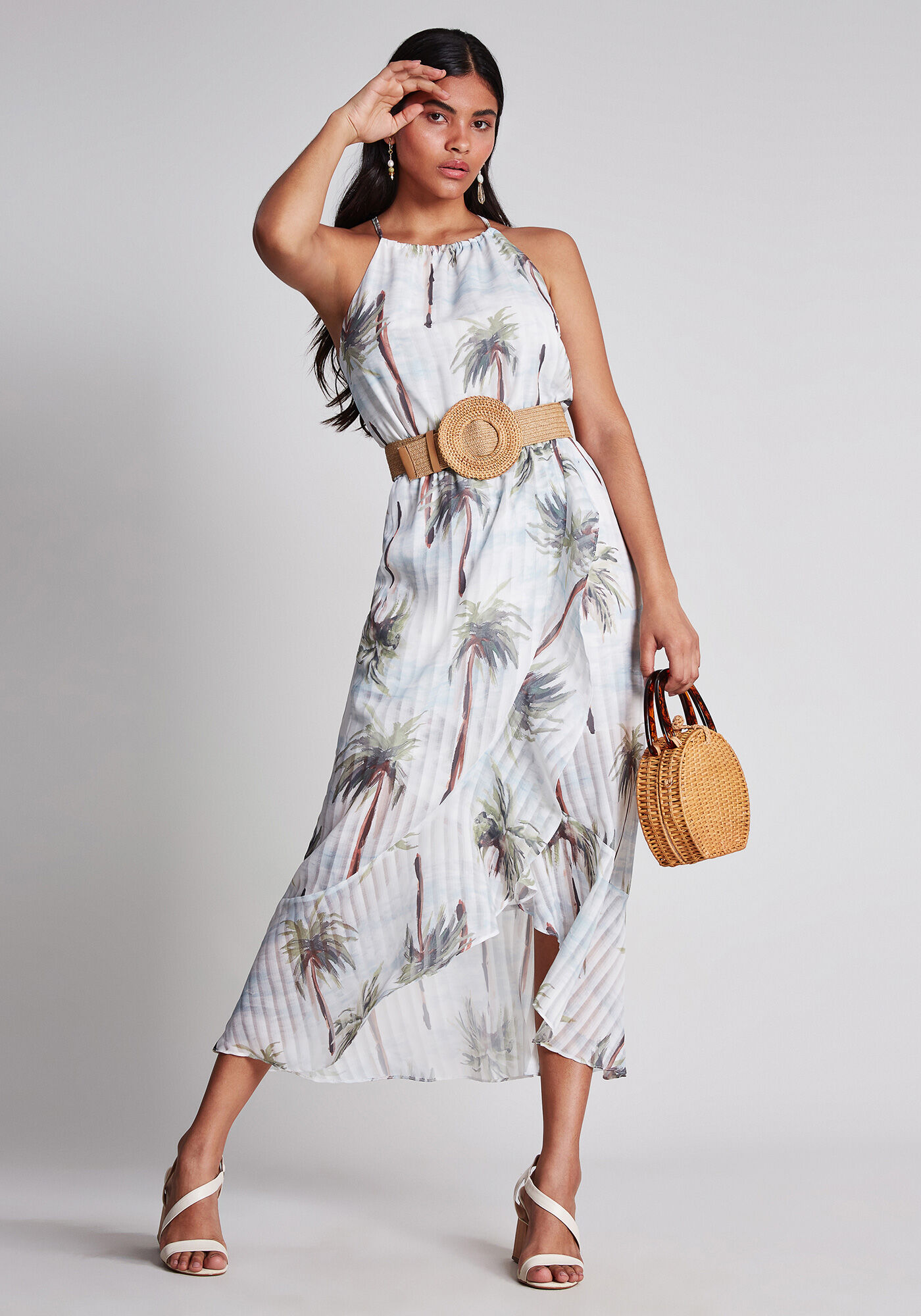 Vestido com Al&ccedil;as M&iacute;di Cinto, , large.