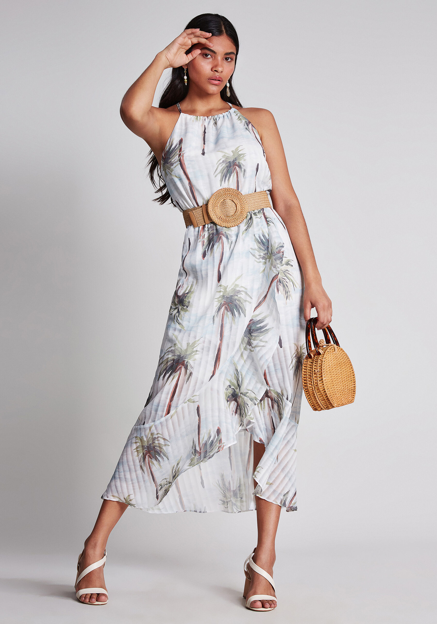 Vestido com Alças Mídi Cinto, . Vestido com Alças Mídi Cinto, , large.