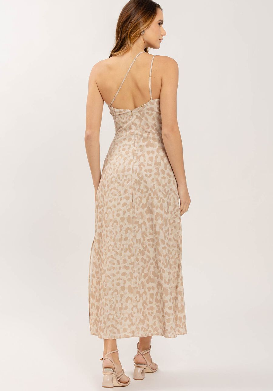 Vestido Midi Estampado em Linho com Um Ombro Só, . Vestido Midi Estampado em Linho com Um Ombro Só, , large.