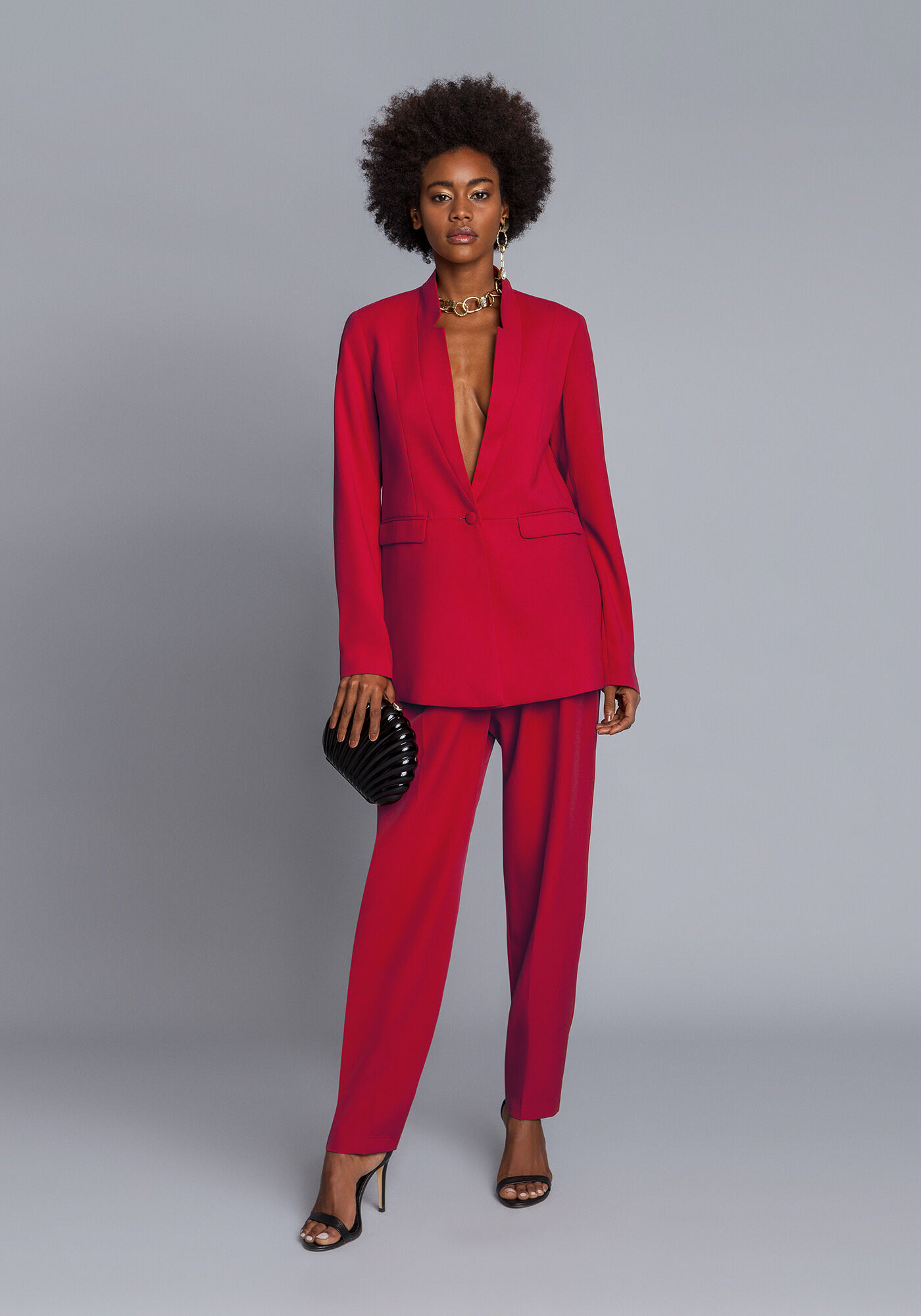 Vestido preto com blazer vermelho sales