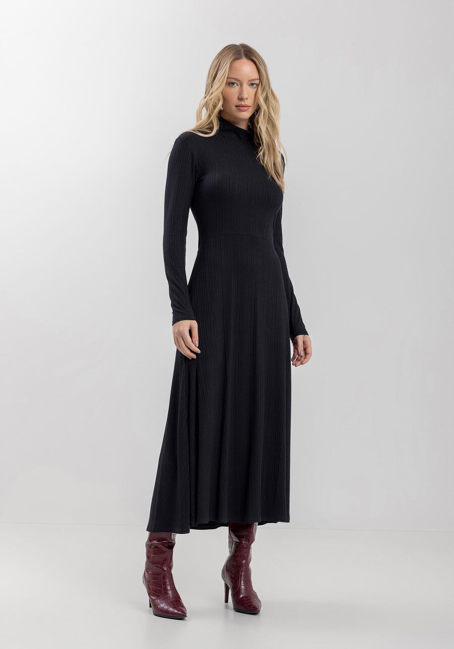 Vestido Midi Chá Em Malha Canelada Com Abertura Nas Costas, . Vestido Midi Chá Em Malha Canelada Com Abertura Nas Costas, , large.