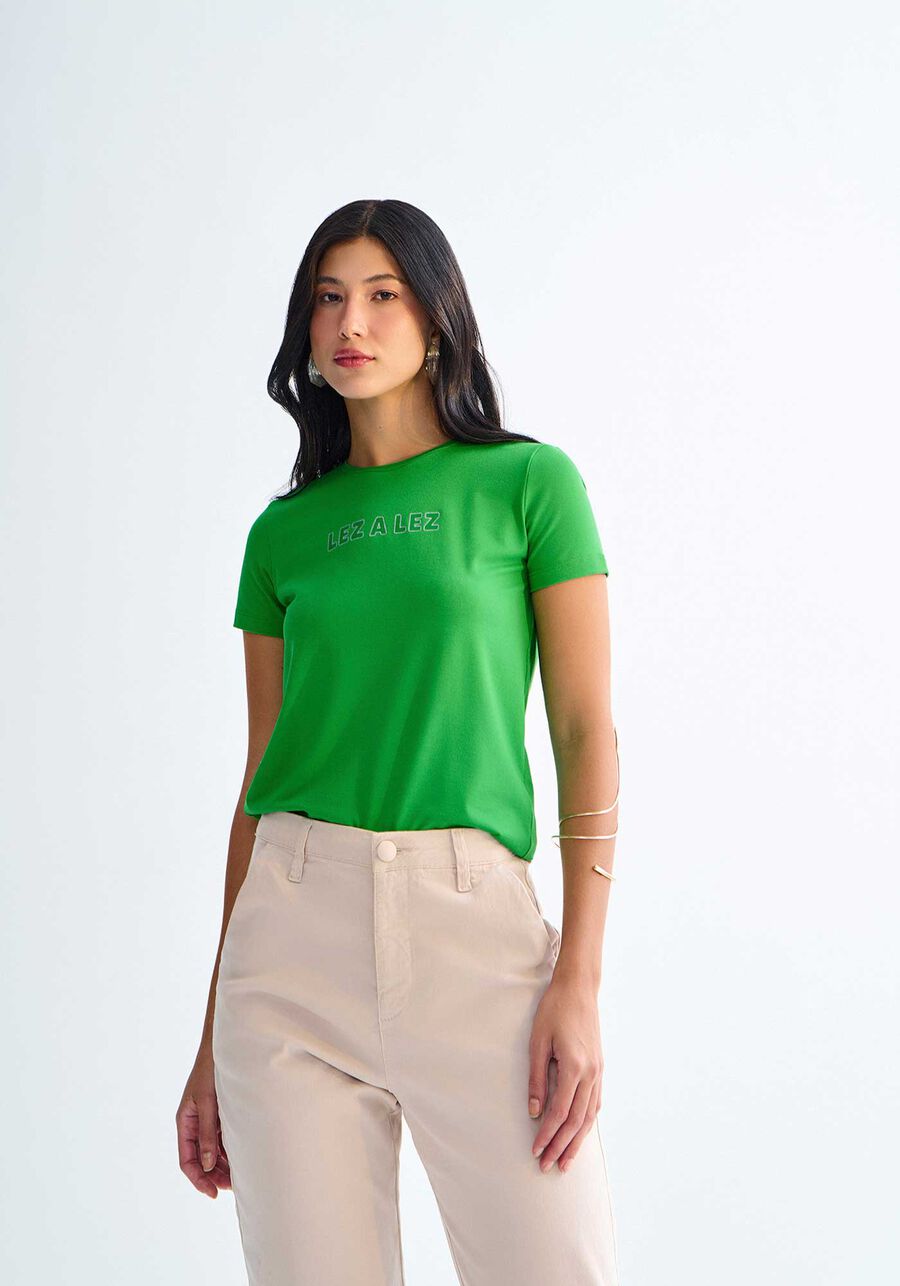 T-shirt Malha Power com Efeito Brilho, . T-shirt Malha Power com Efeito Brilho, , large.