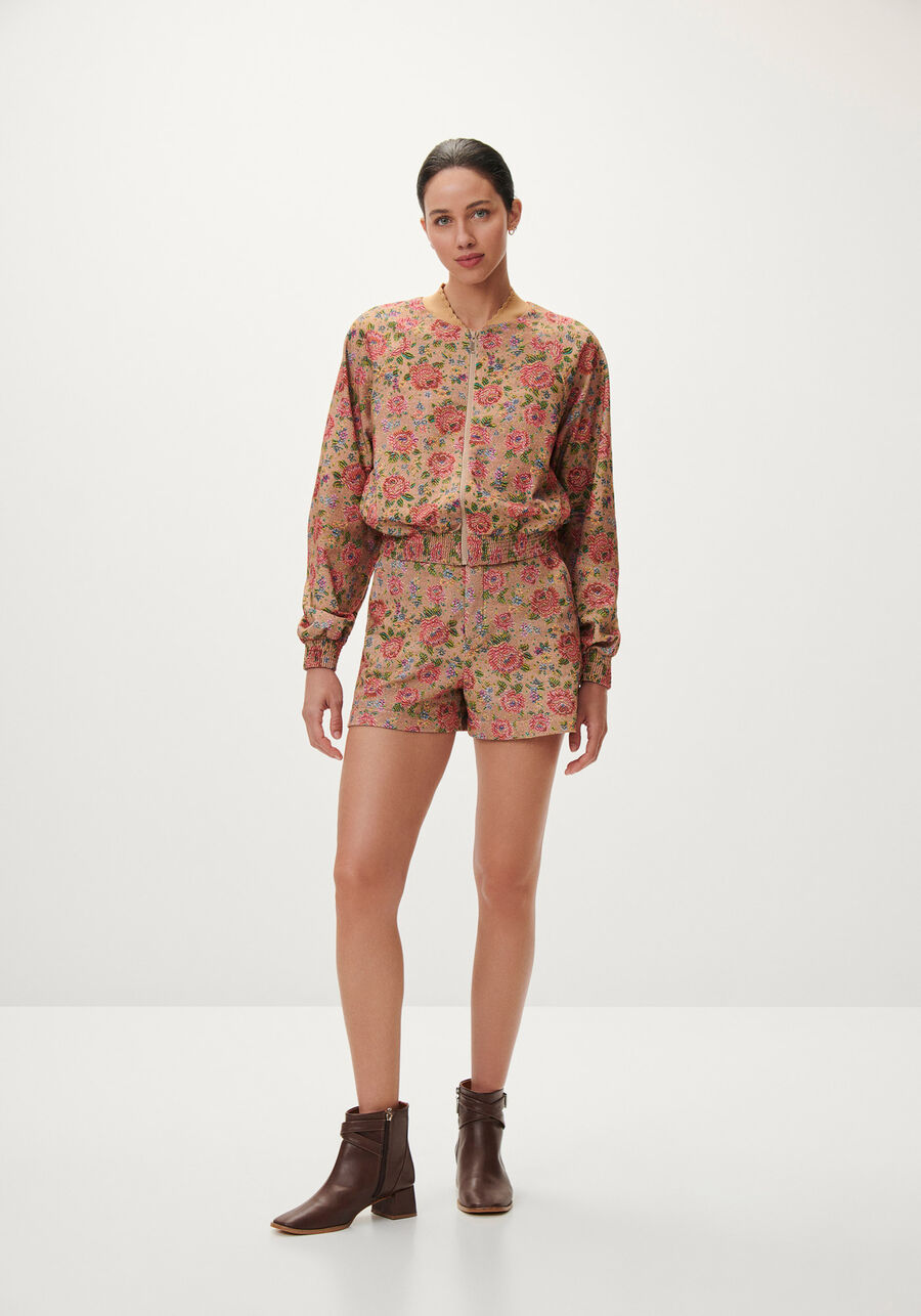 Jaqueta Bomber em Moletom Floral, JACQUARD IMPERIAL, large.