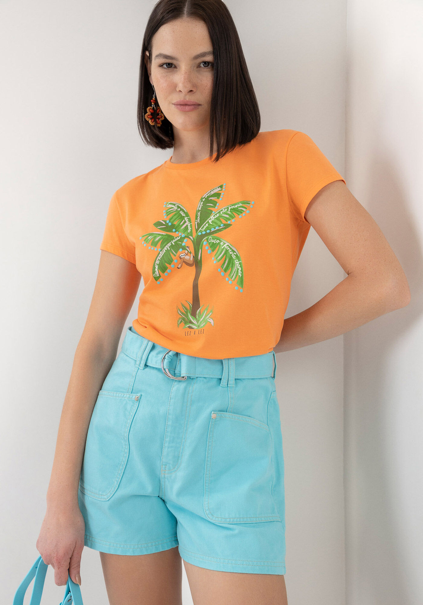 T-shirt em Malha com Estampa Coqueiro, , large.