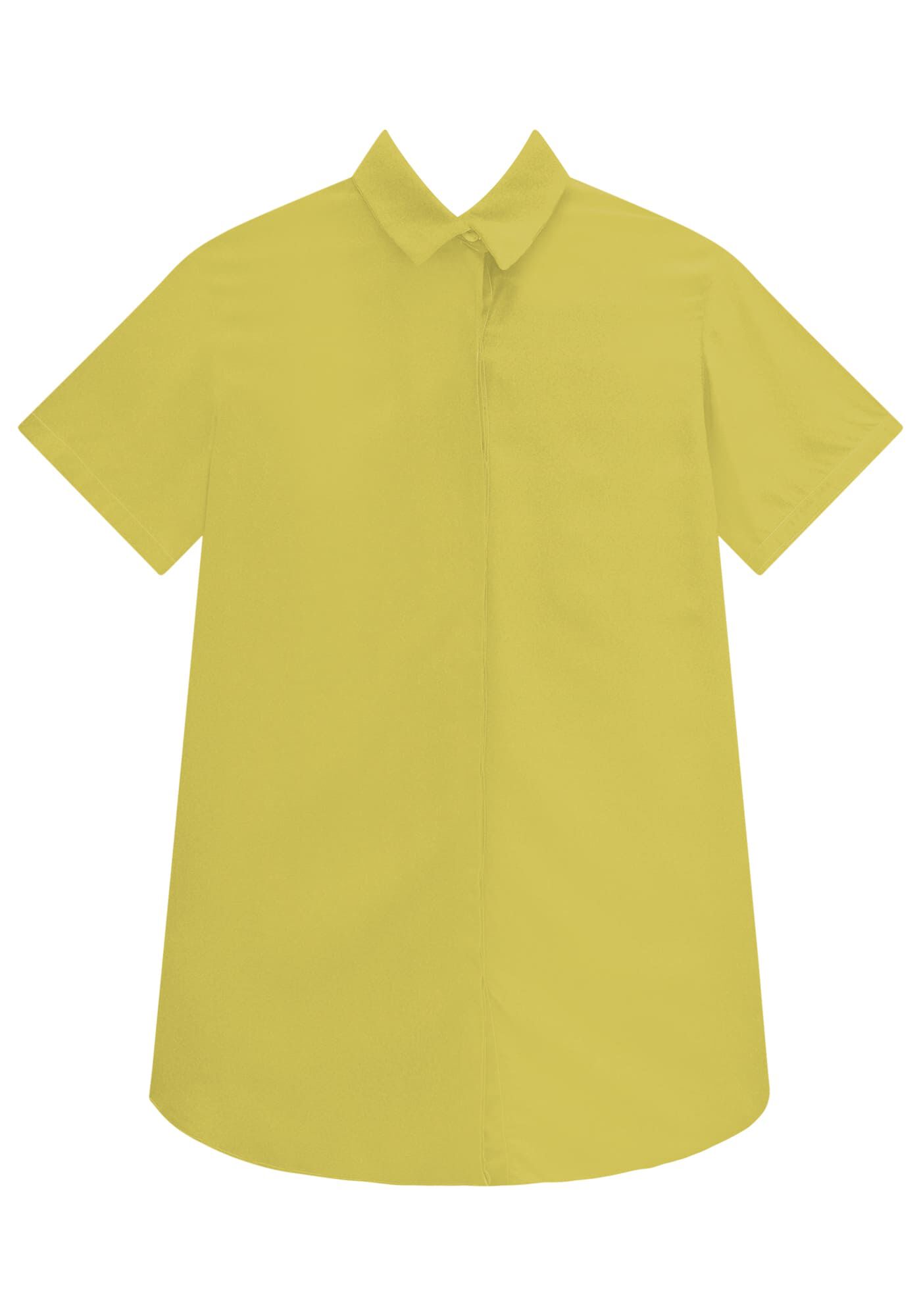 Vestido Chemise Curto em Viscose com Faixa, , large.