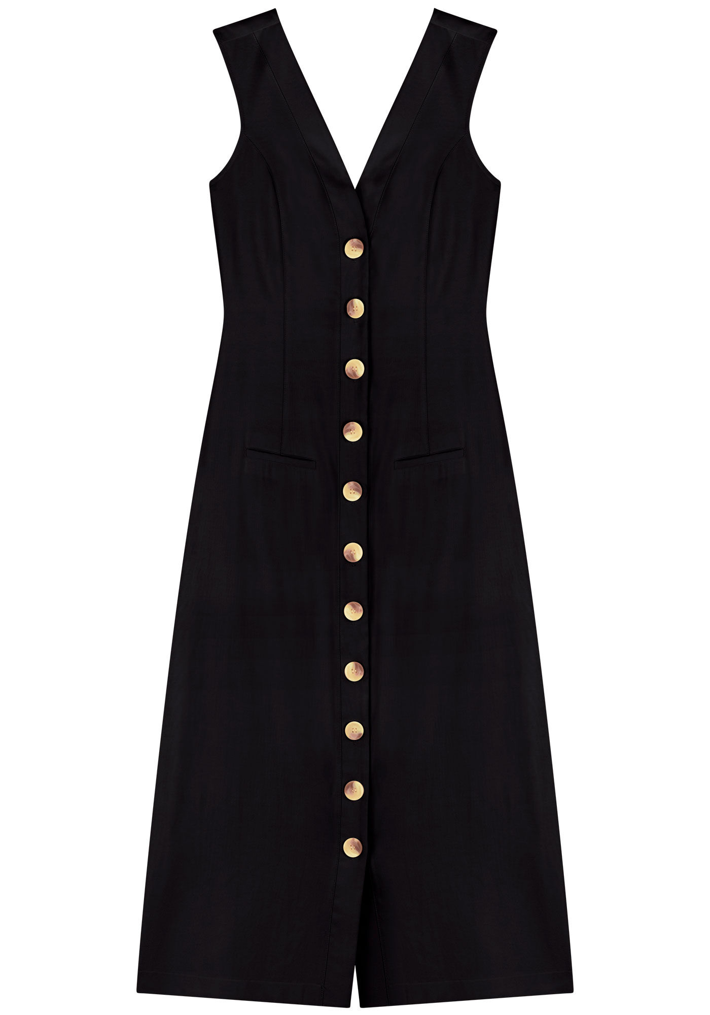 Vestido Midi Ch&aacute; Em Alfaiataria Com Amarra&ccedil;&atilde;o Na Cintura, , large.