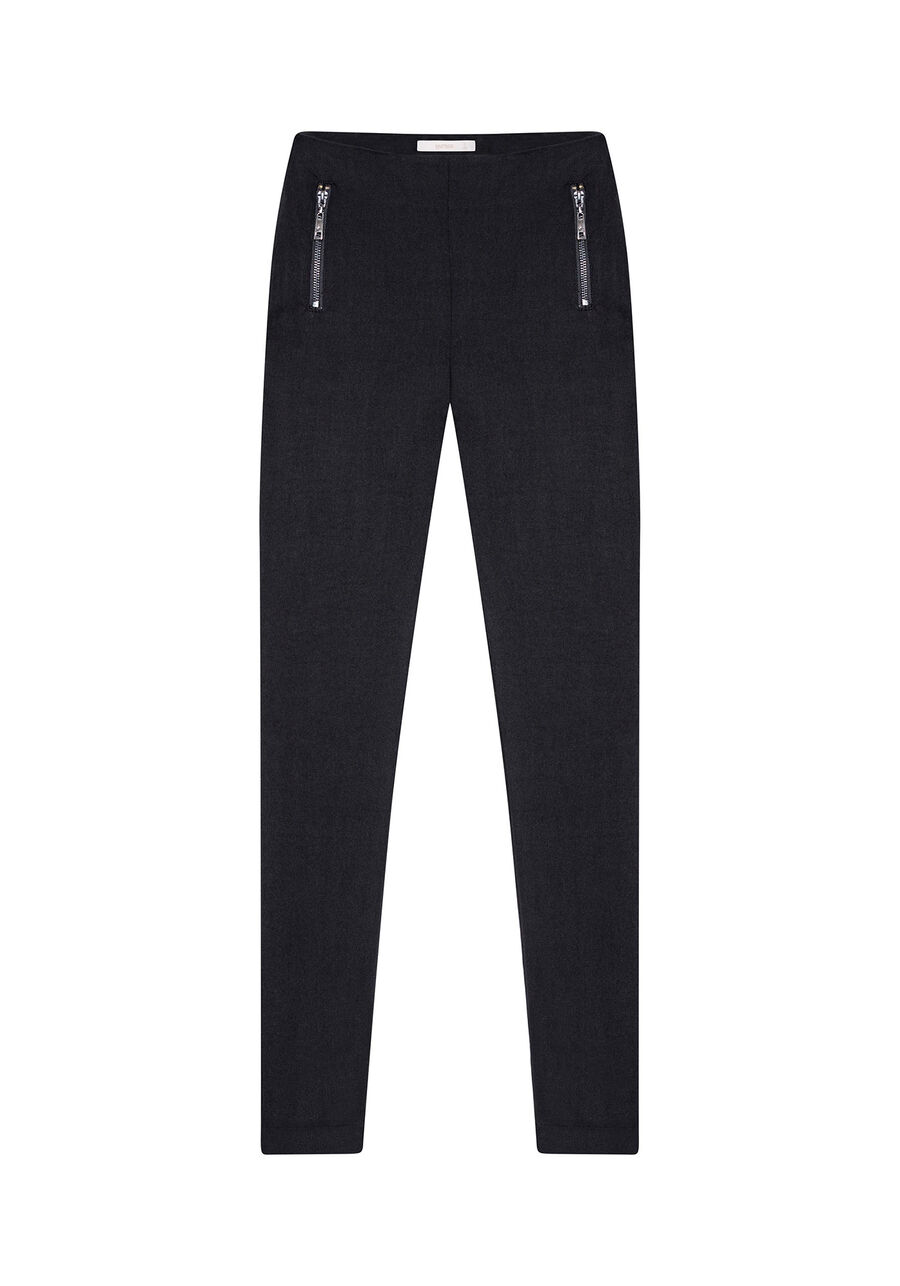 Calça Skinny Detalhe Zíper, PRETO. Calça Skinny Detalhe Zíper, PRETO, large.