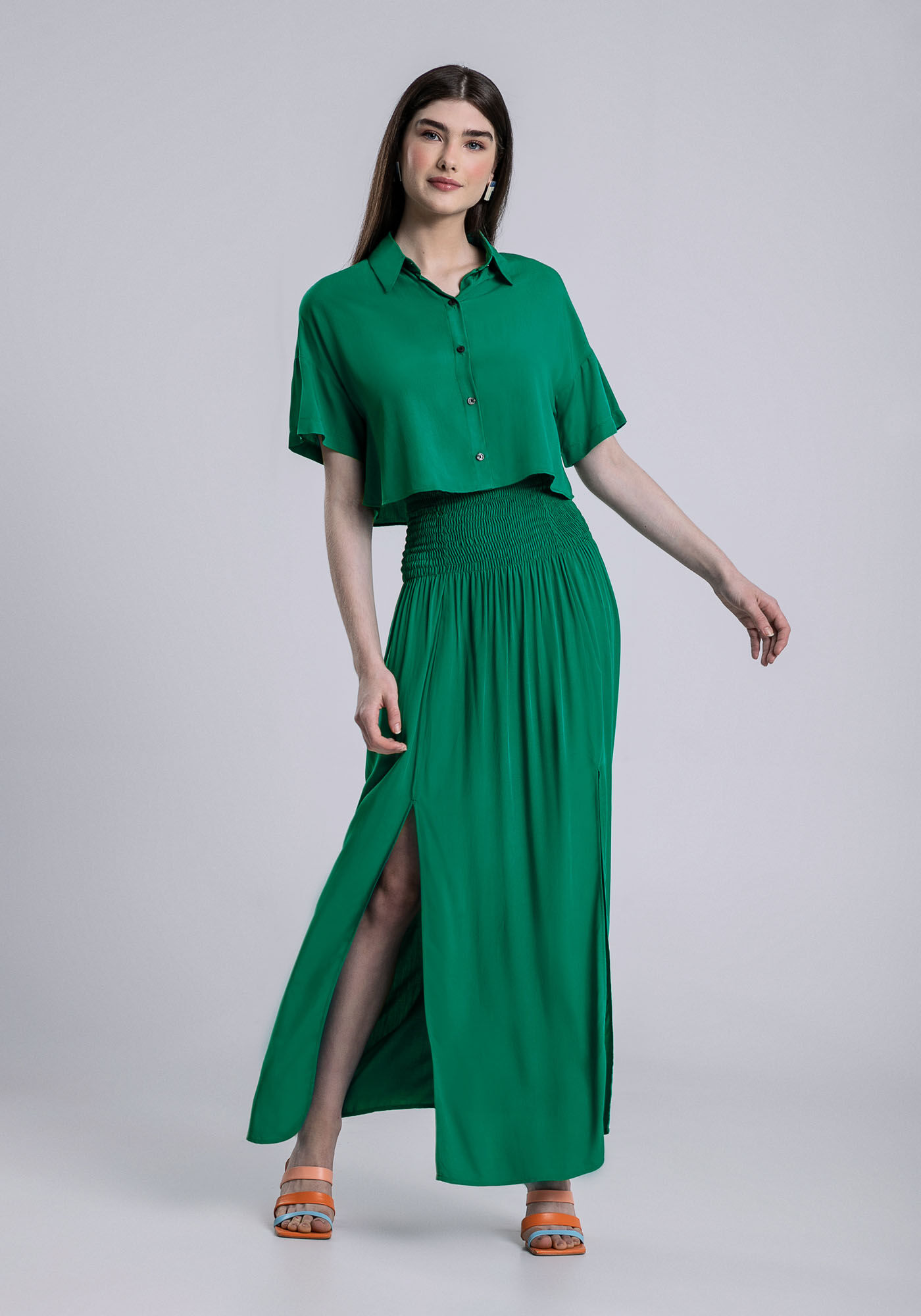 Camisa Cropped Manga Curta Cores, , large.