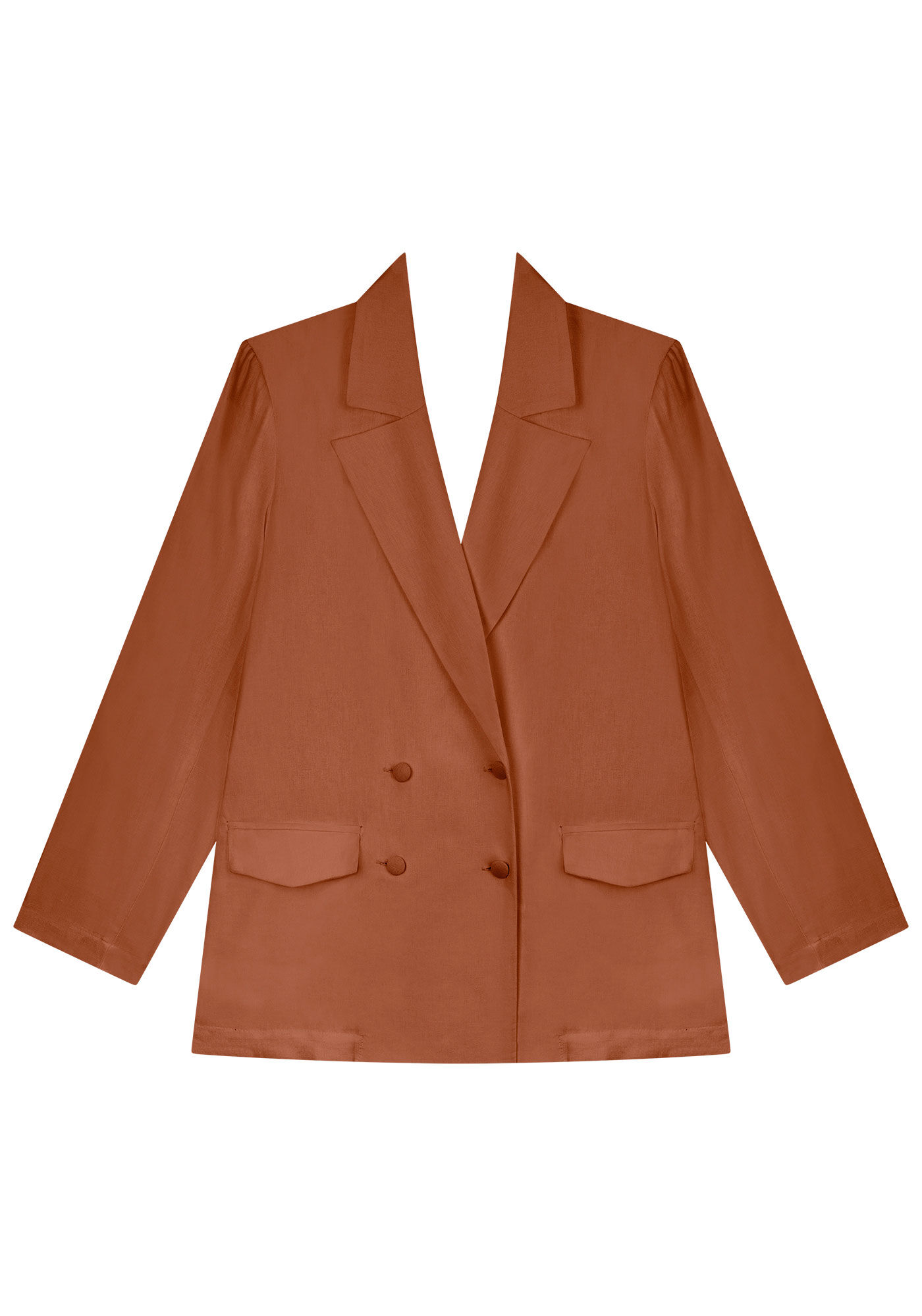 Blazer em Linho com Abotoamento Duplo, , large.