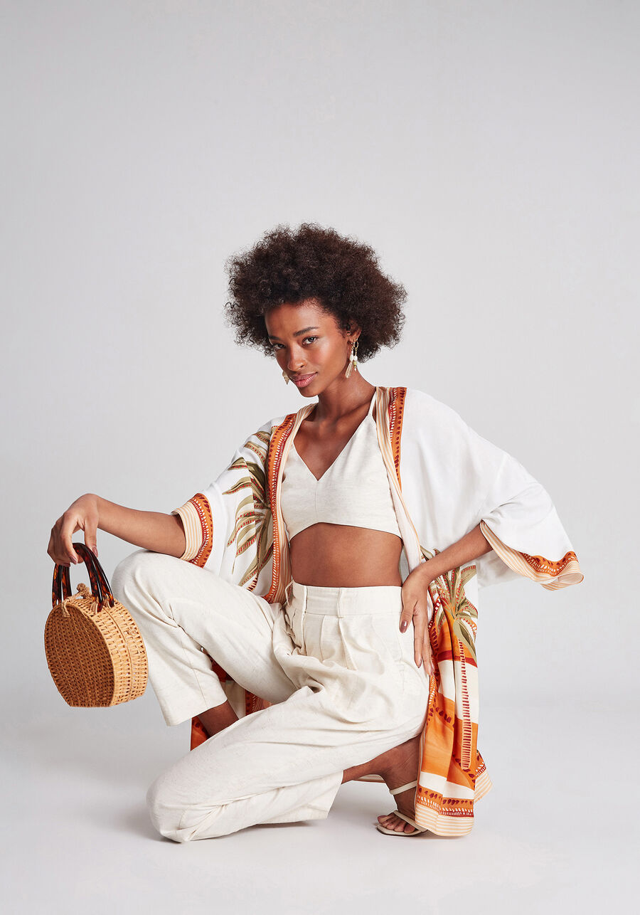 Blusa cropped em tecido, BRANCO OFF WHITE. Blusa cropped em tecido, BRANCO OFF WHITE, large.