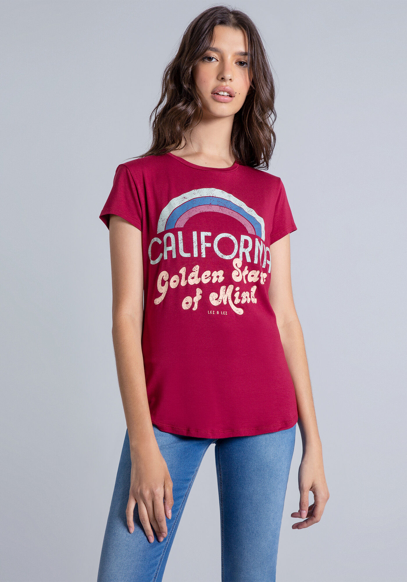 Blusa Ecovero Estampada Bordo Helado, , large.