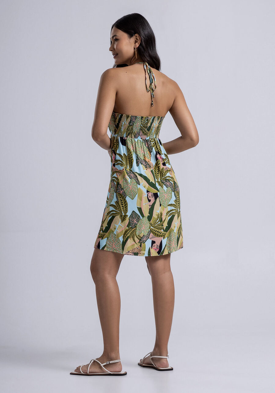 Vestido Curto Frente Unica em Viscose Estampado, . Vestido Curto Frente Unica em Viscose Estampado, , large.
