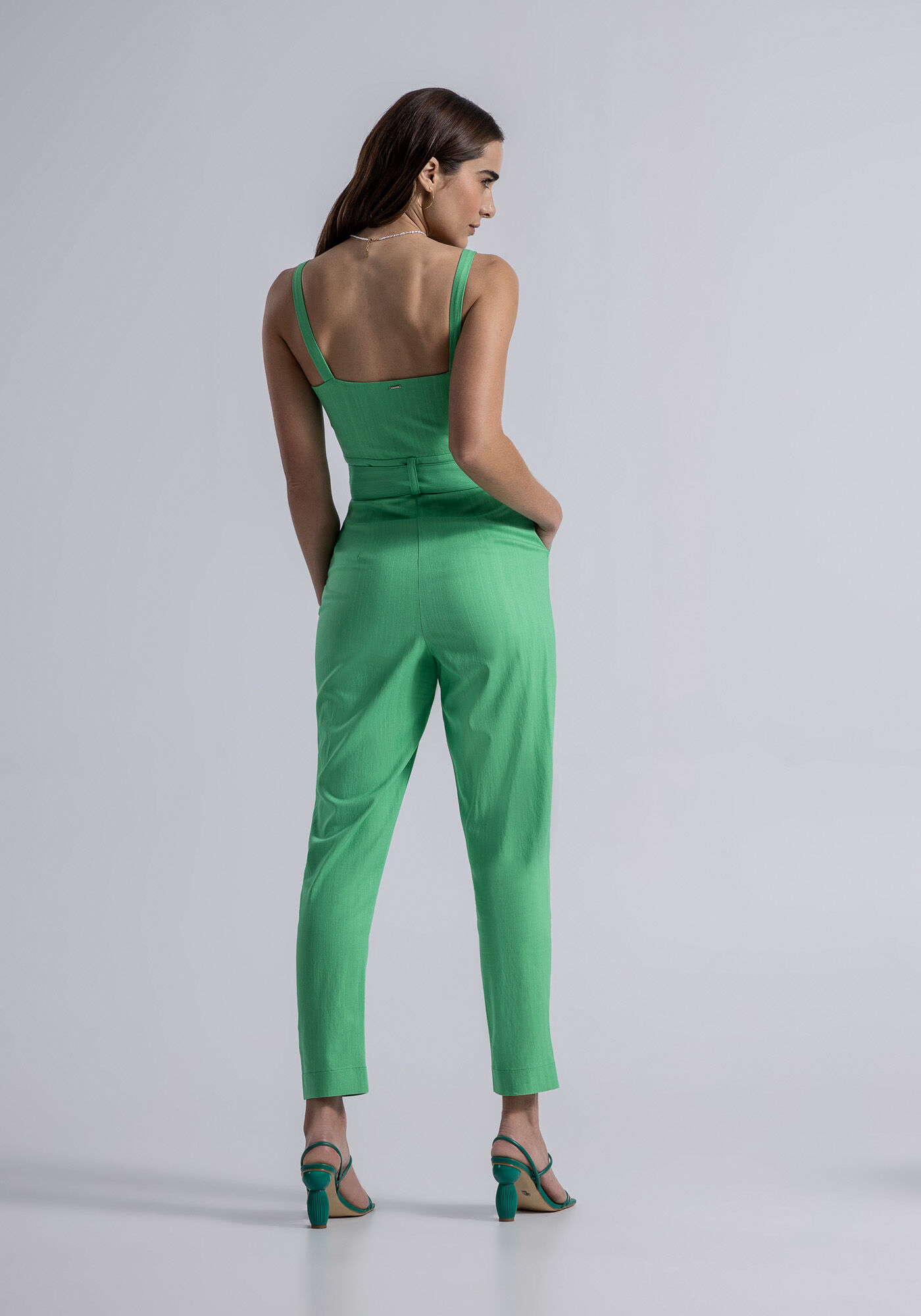 Macac&atilde;o Longo com Decote Reto e Cinto, , large.