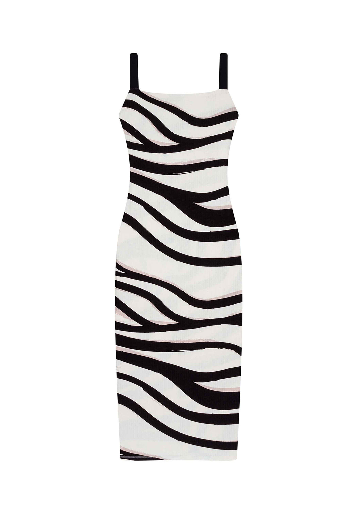 Vestido Malha Canelado Wave Midi, , large.