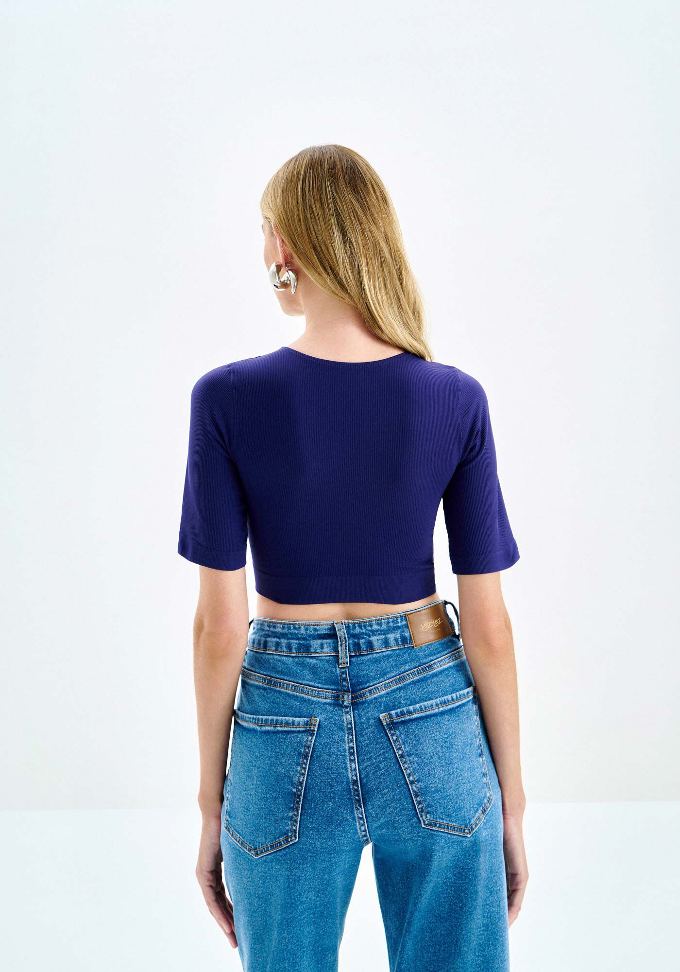 Blusa Manga Curta Seamless Cropped, MARINHO BERRY, large.