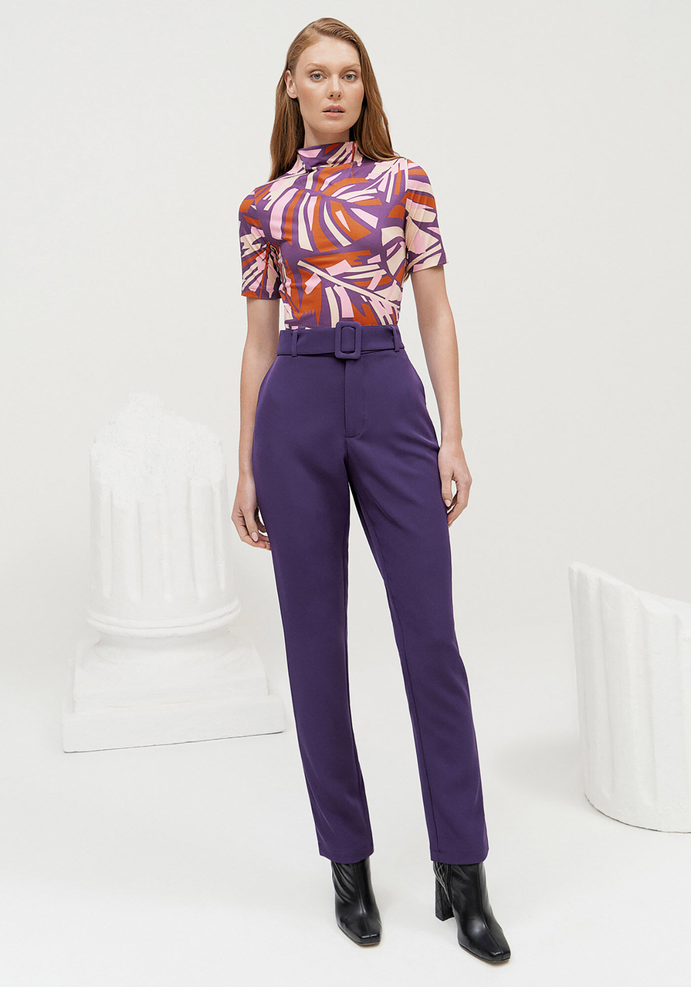 Cal&ccedil;a Reta Alfaiataria com Cinto, , large.