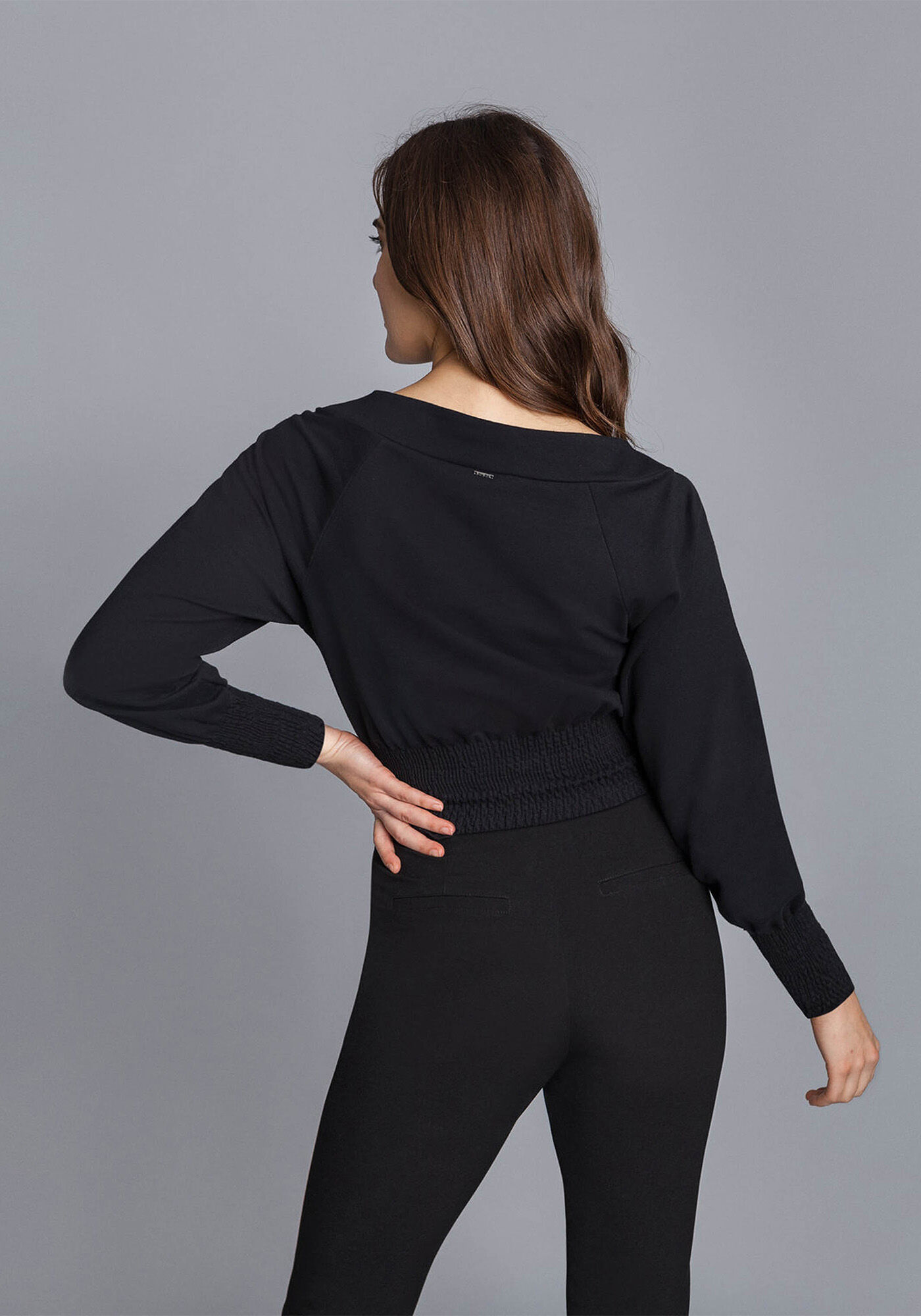 Blusa Cropped Manga Longa, , large.