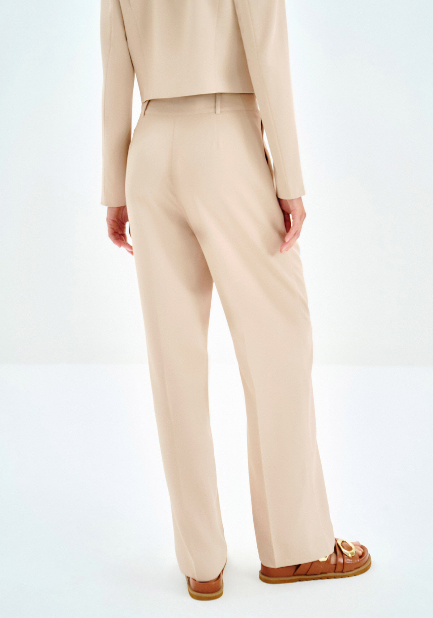 Cal&ccedil;a Reta Alfaiataria com Pregas, , large.