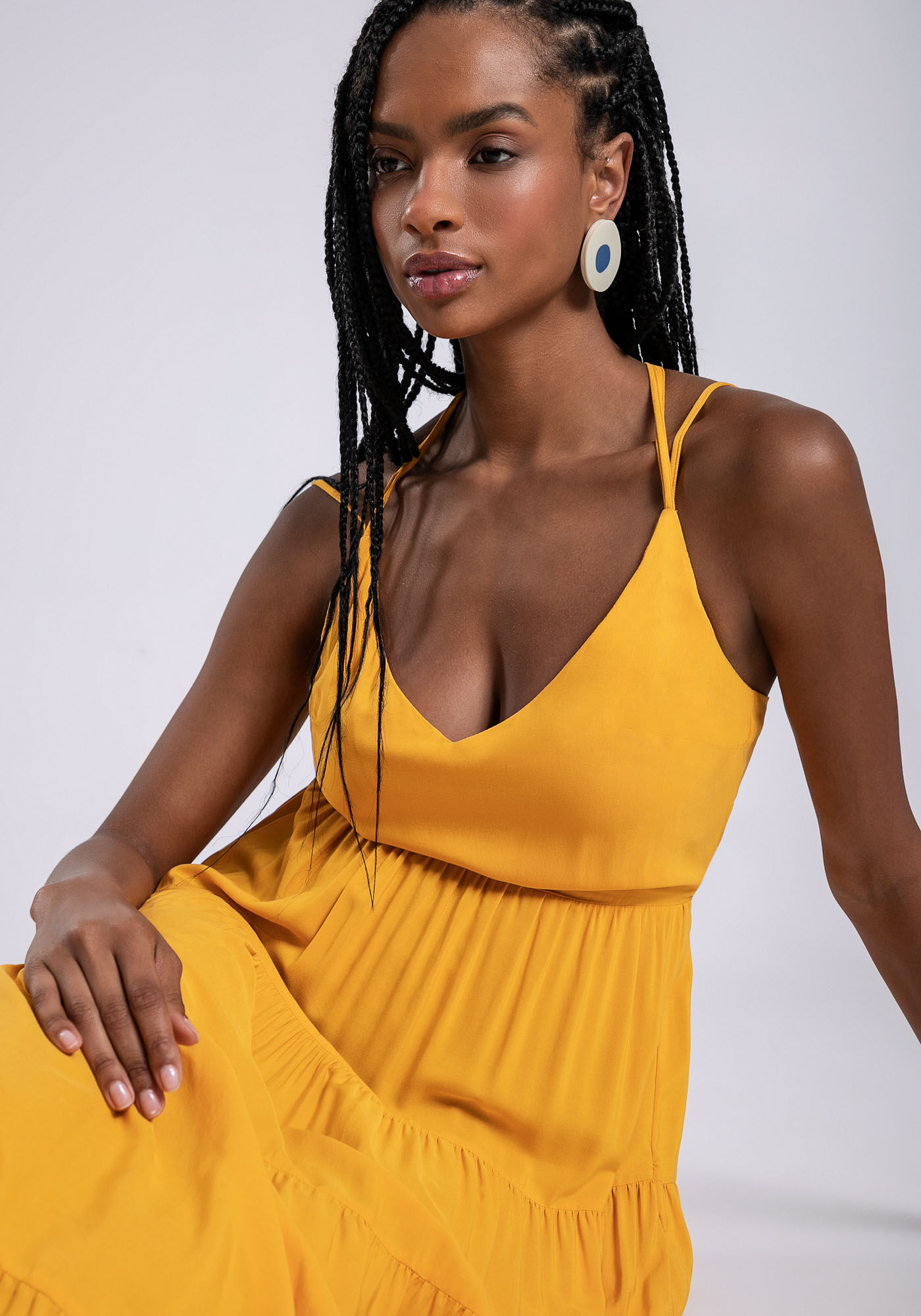 Vestido Midi em Camadas e Amarra&ccedil;&atilde;o Cores, , large.