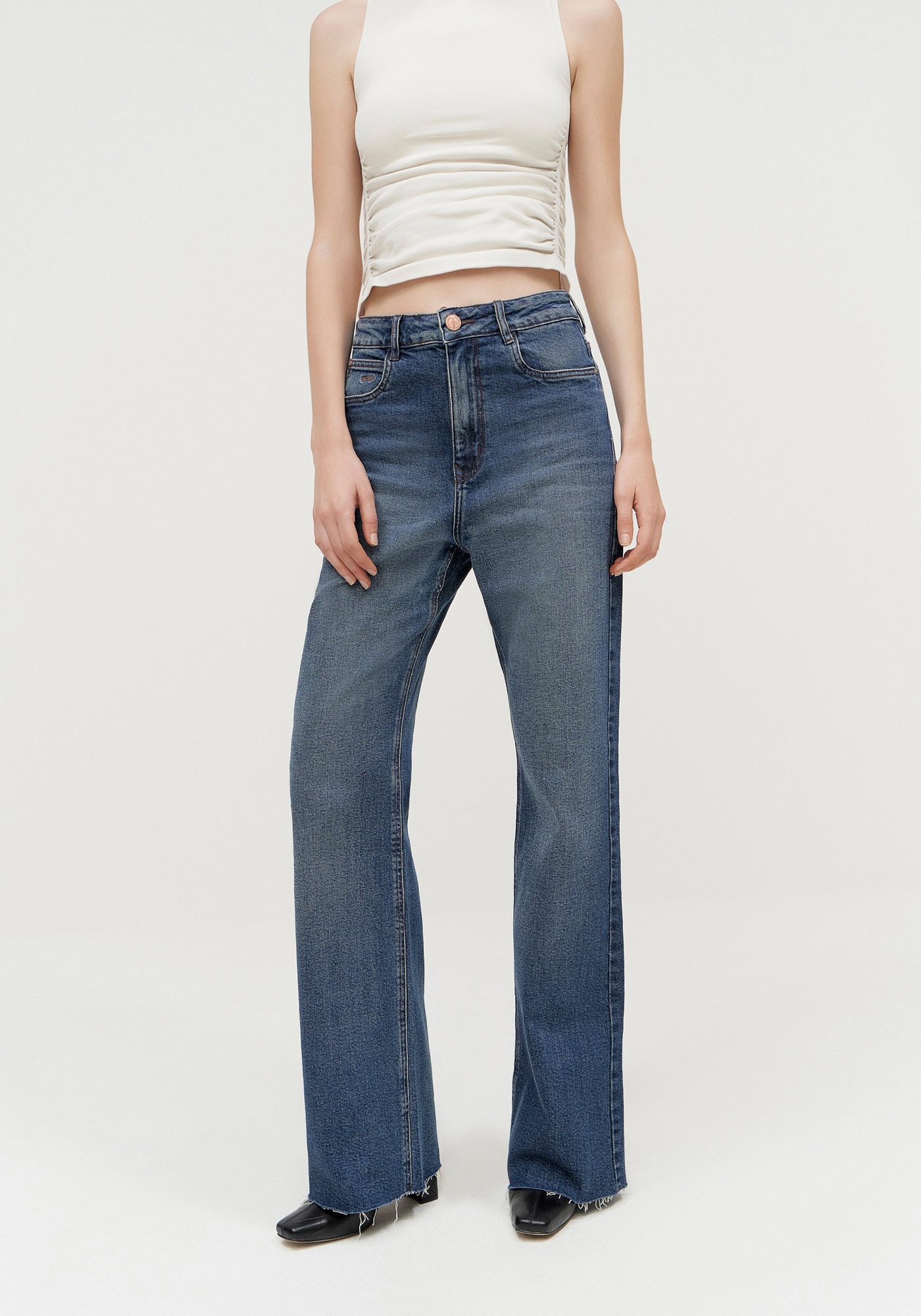 Cal&ccedil;a Jeans Wide Leg Comfort Super Alta, JEANS, large.