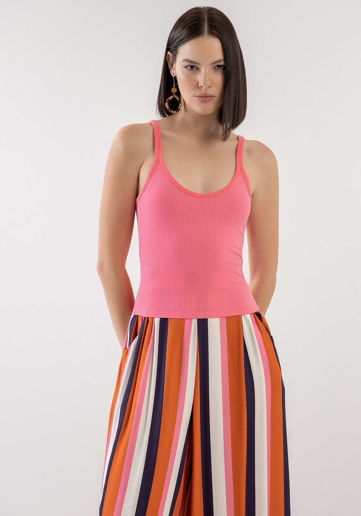 Blusa Canelada B&aacute;sica com Al&ccedil;as, , large.