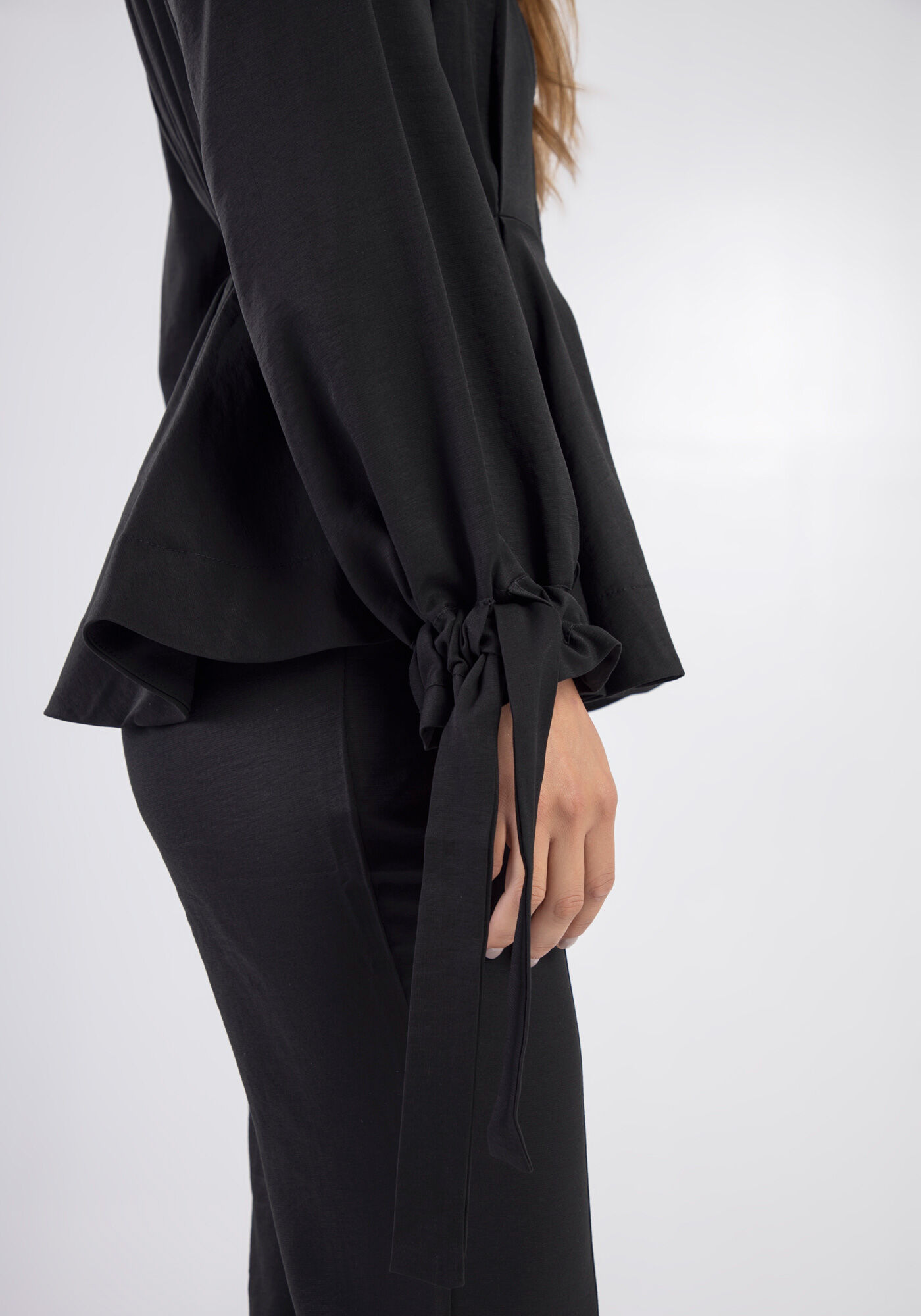 Jaqueta Parka Acinturada com Amarra&ccedil;&atilde;o Mangas, , large.