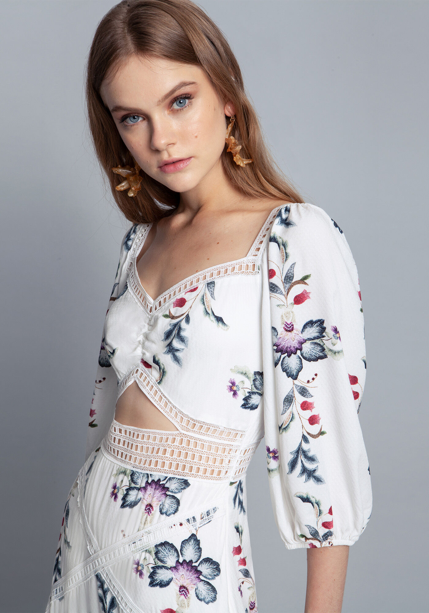 Vestido Tecido Rayon Stars Longo Ornamental, , large.