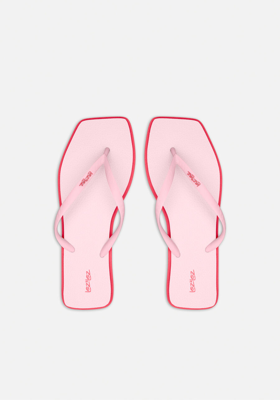 Chinelo Feminino De Tiras Com Frente Quadrada, ROSA AGATE. Chinelo Feminino De Tiras Com Frente Quadrada, ROSA AGATE, large.